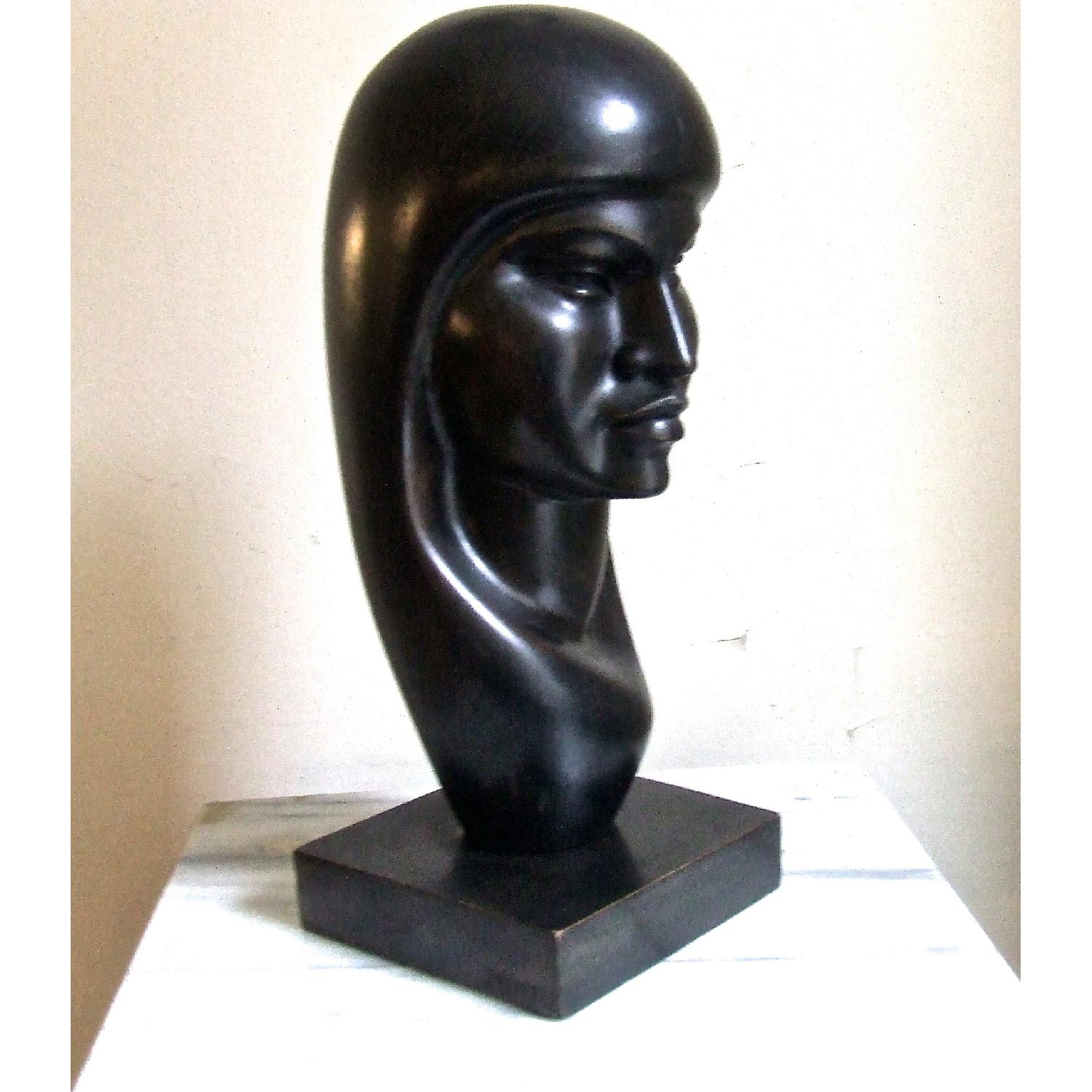 J. Ramirez Art Deco Head Sculpture - image-4