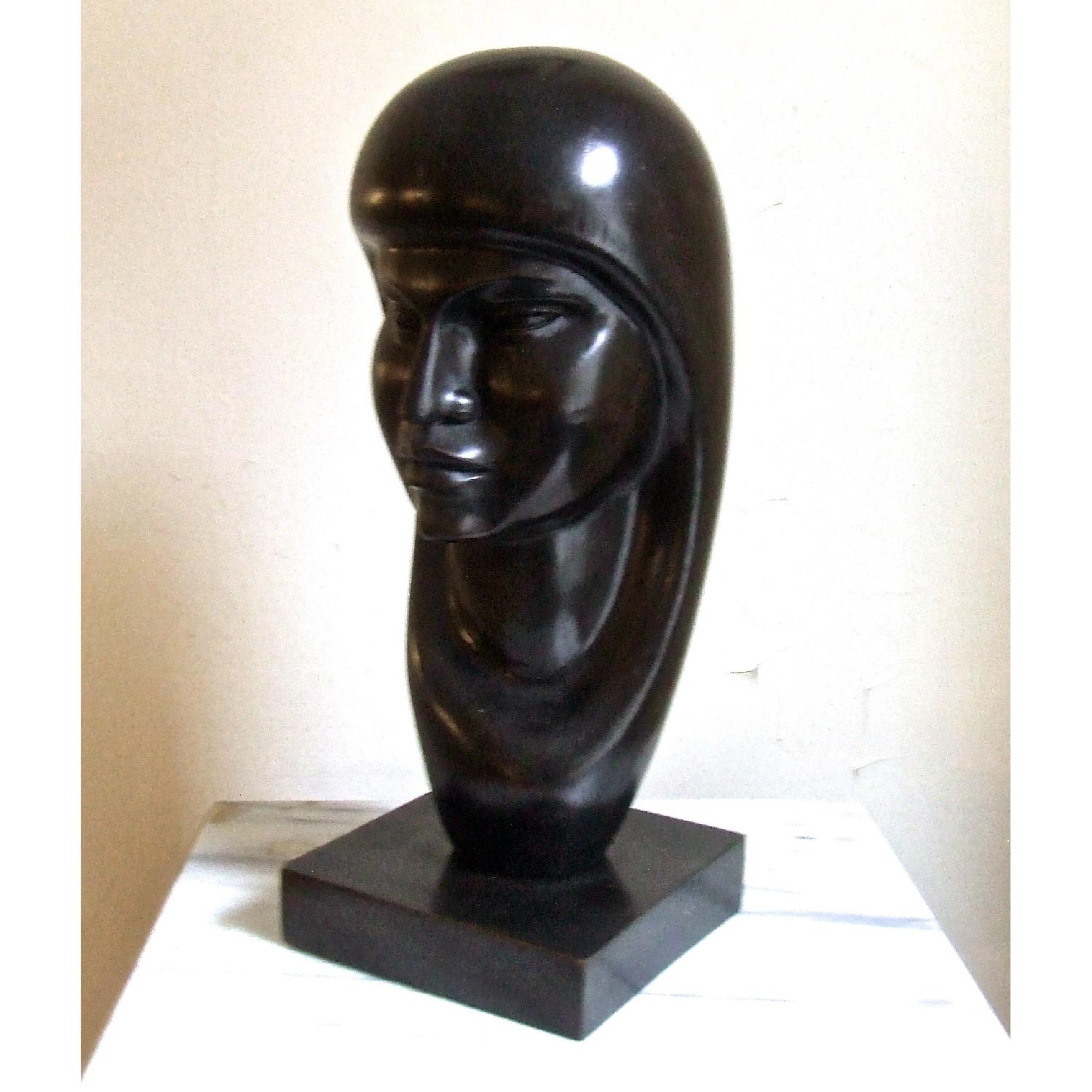 J. Ramirez Art Deco Head Sculpture - image-7