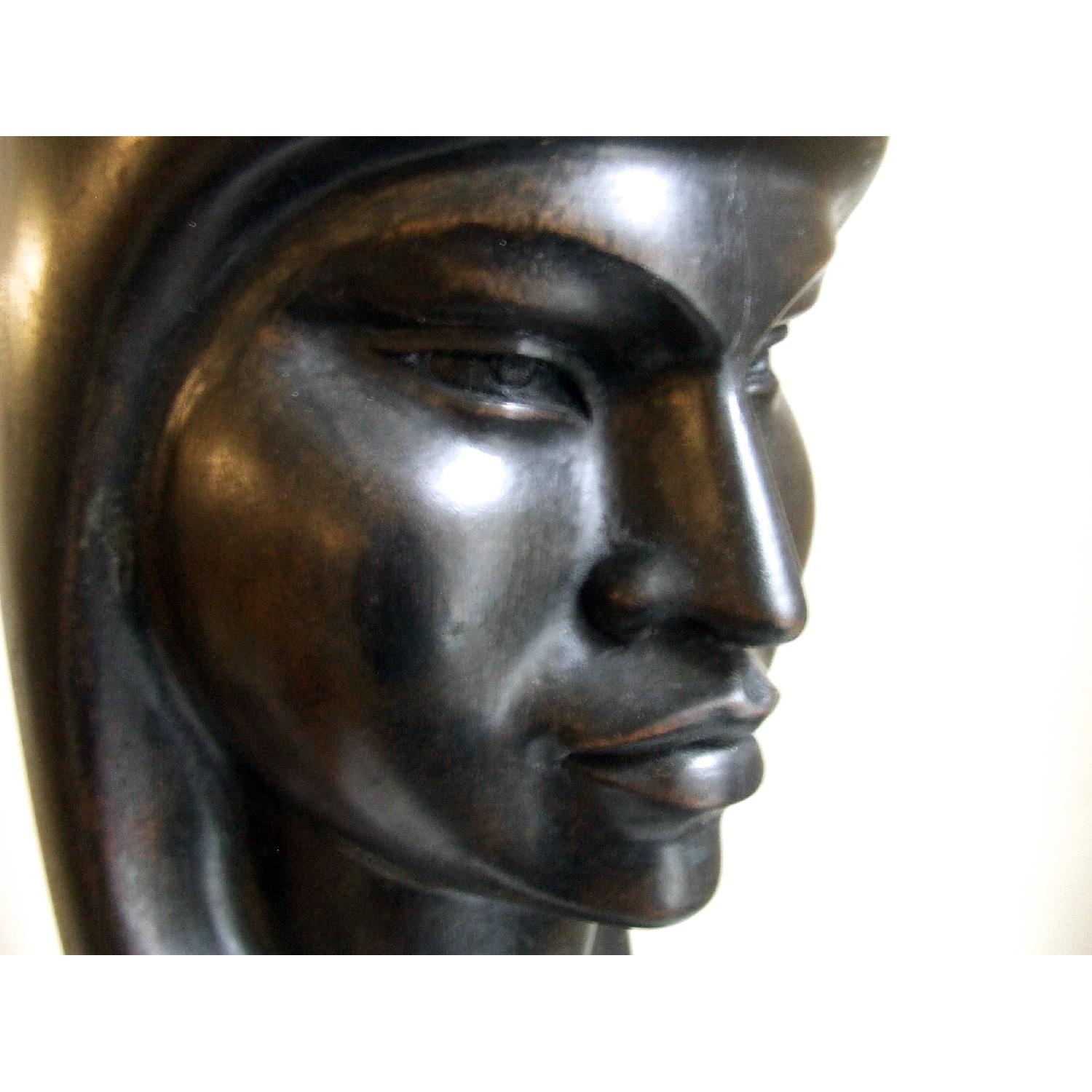 J. Ramirez Art Deco Head Sculpture - image-8