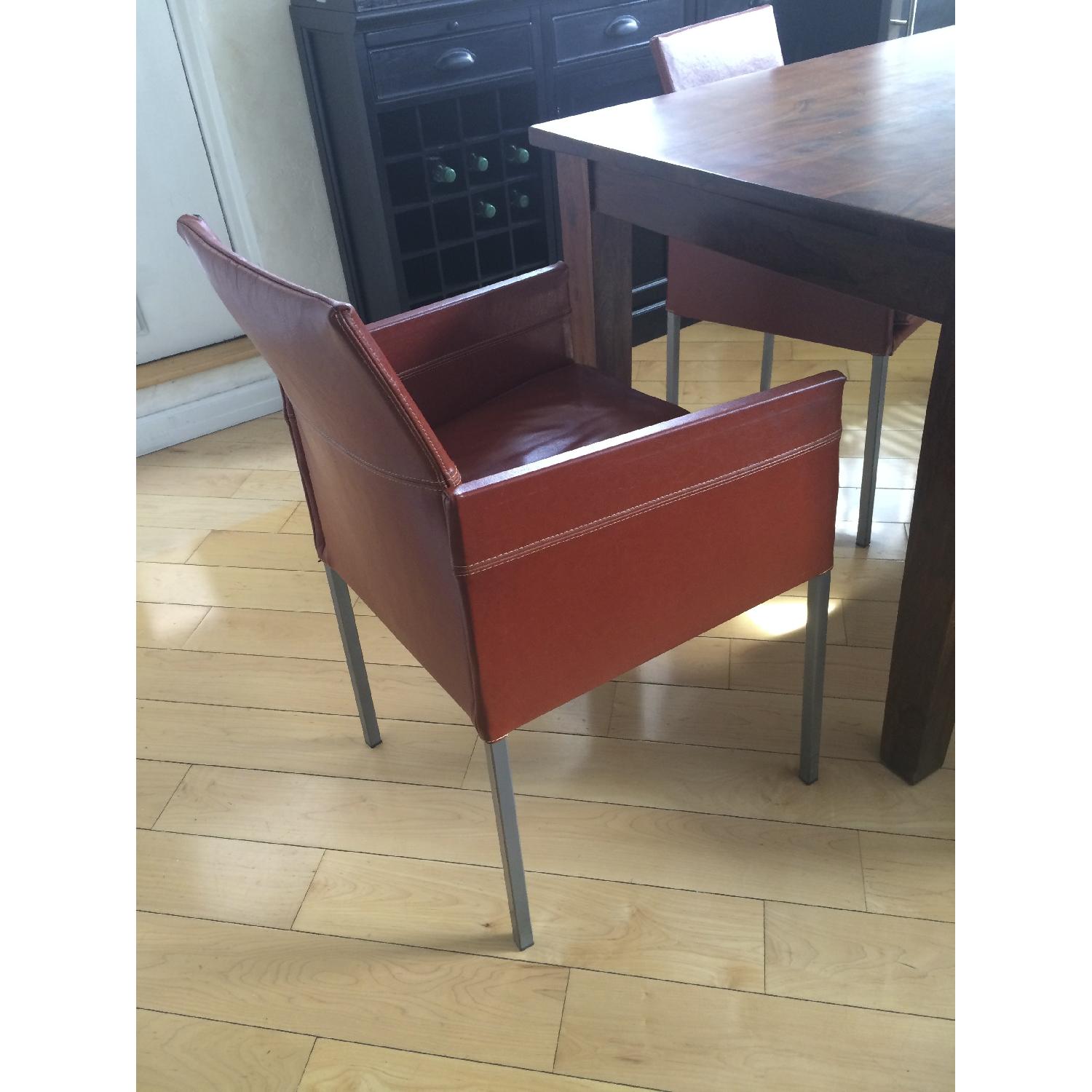 Design Within Reach Leather Antica Dining Chairs - Set of 4 - image-1