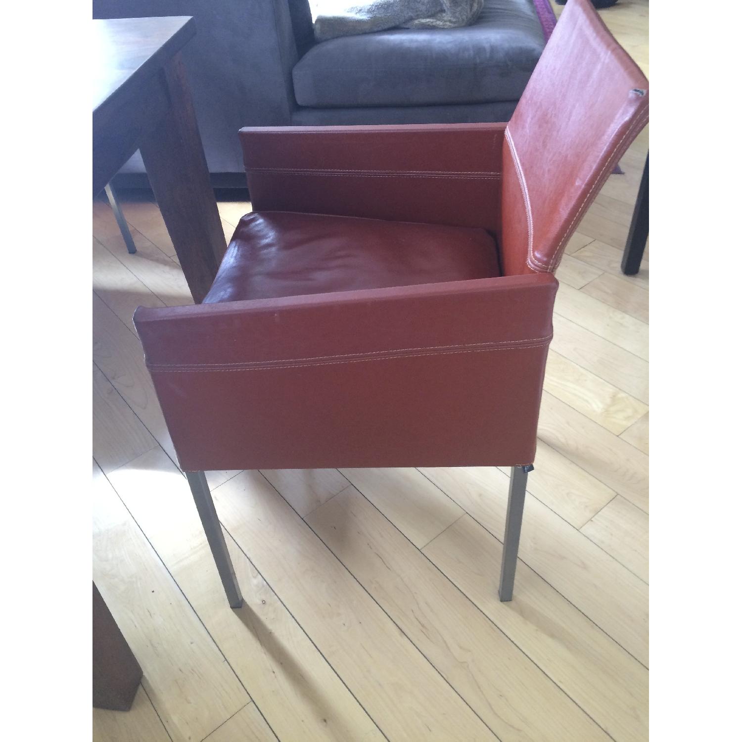 Design Within Reach Leather Antica Dining Chairs - Set of 4 - image-3