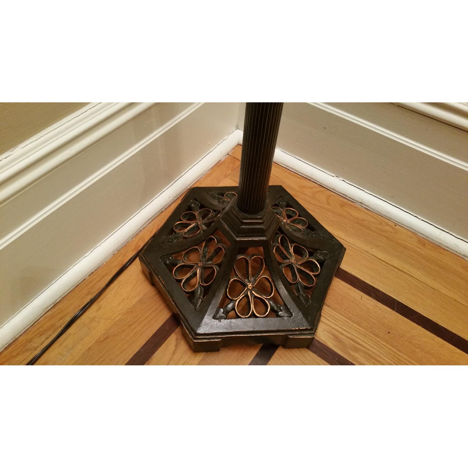 Bronze Colored Metal Floor Lamp w/ Glass Shade - image-6