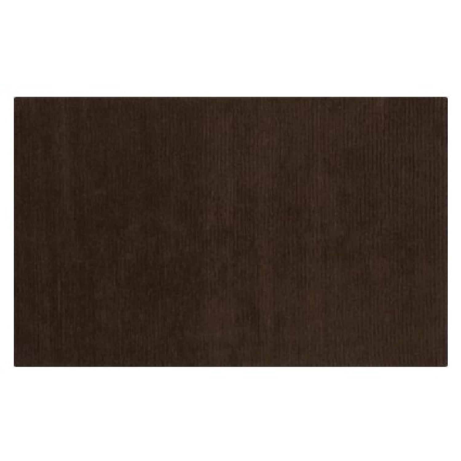 Crate & Barrel Preston Chocolate Brown Wool Rug - image-1