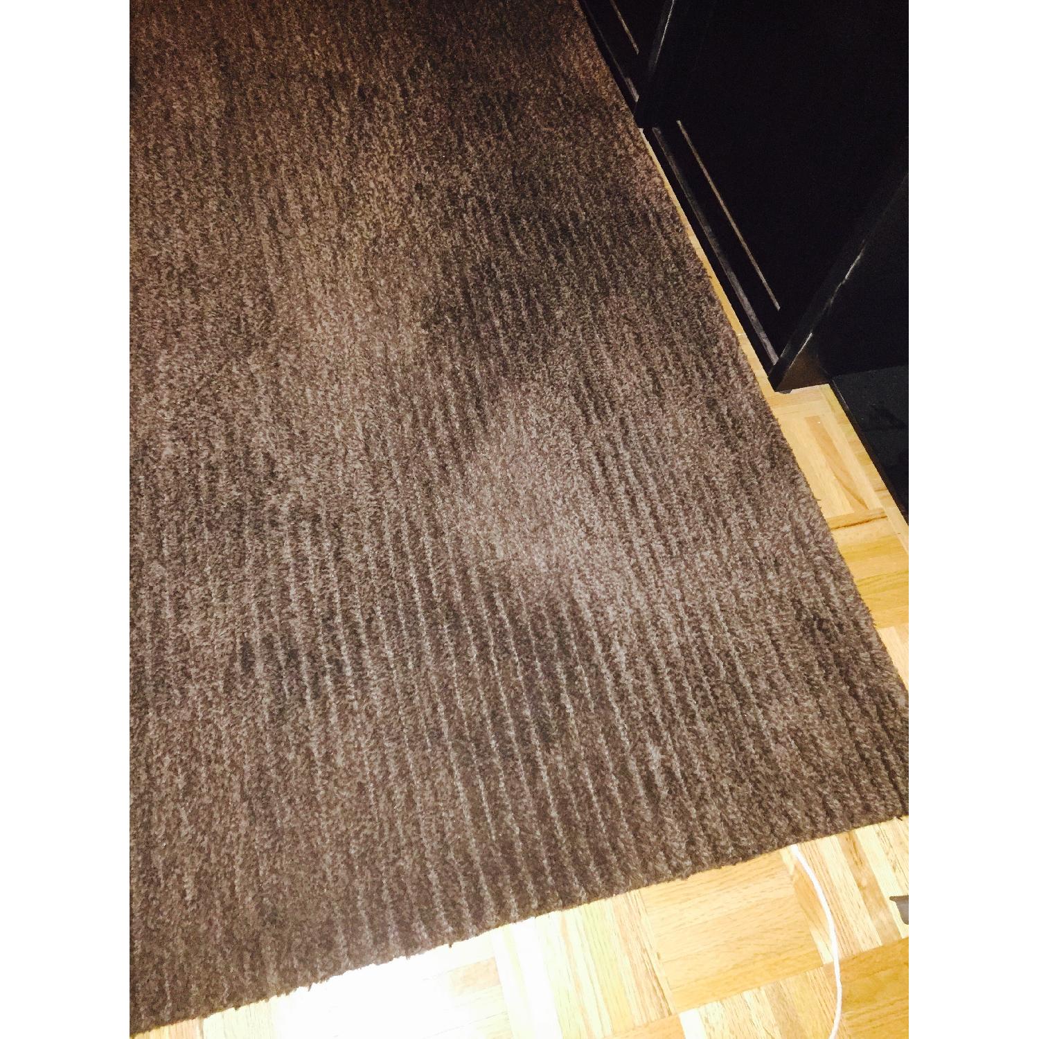 Crate & Barrel Preston Chocolate Brown Wool Rug - image-2