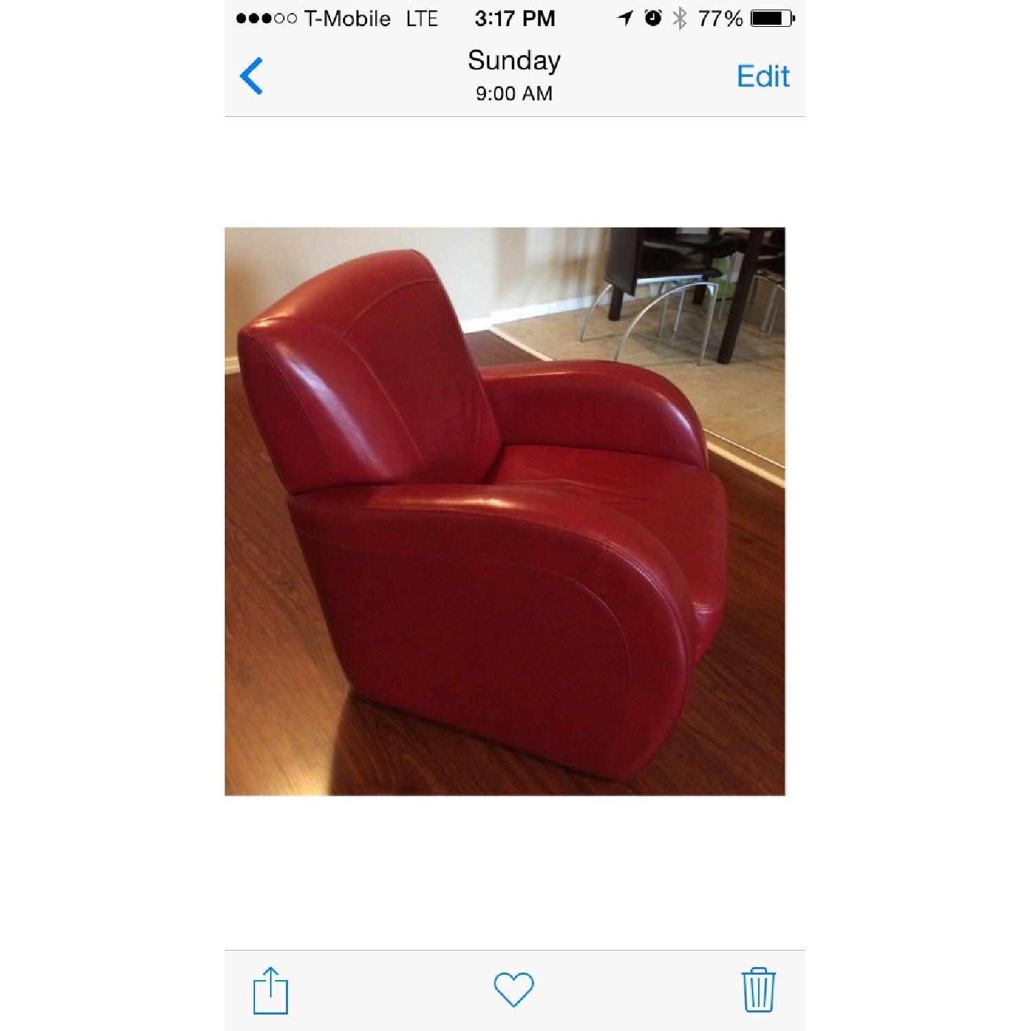 Bob's Furniture Red Swivel Chair - image-2