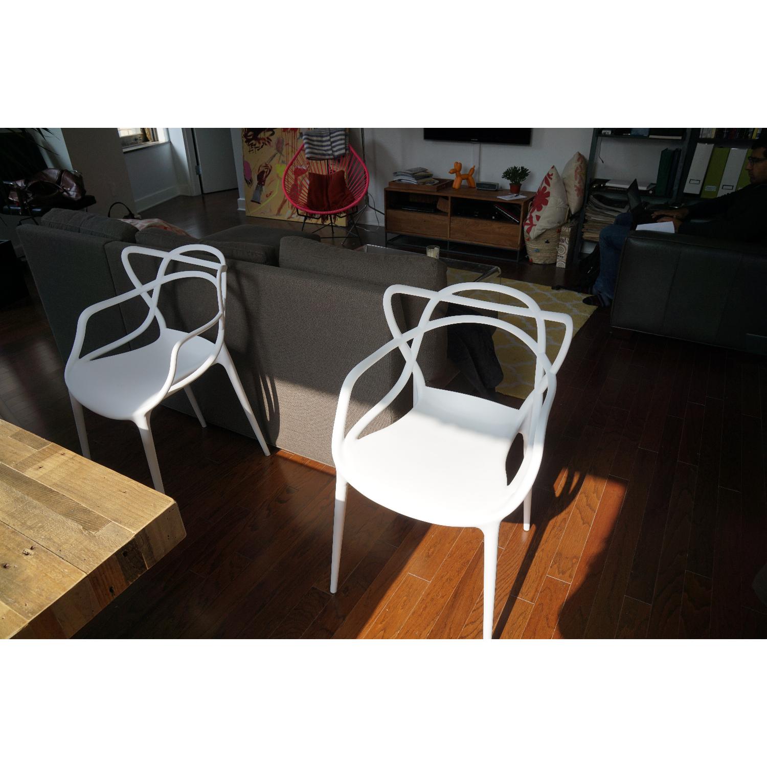 Kartell Phillipe Starck Masters Stackable White Chairs - Set of 6 - image-1