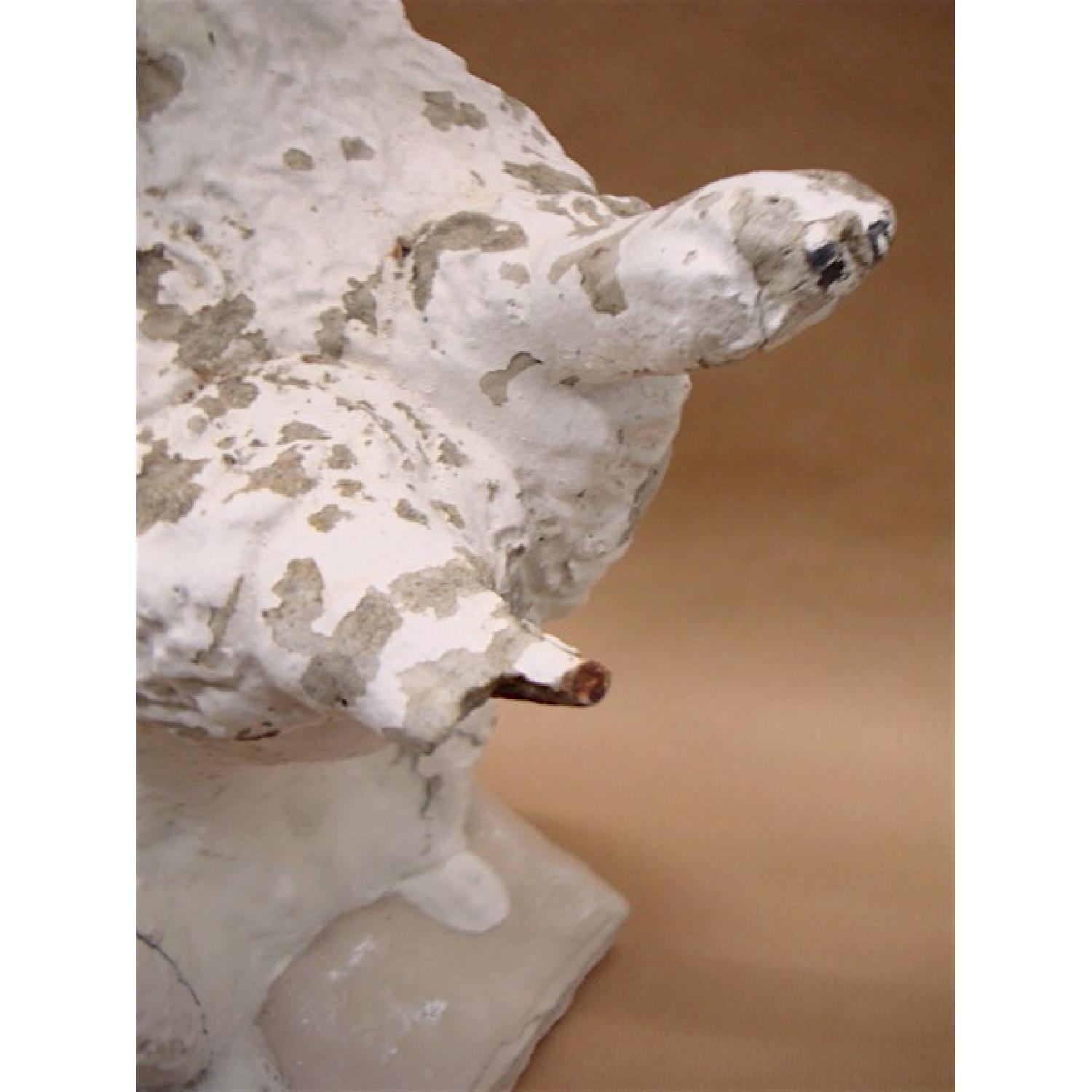 Vintage 1950's/1960's Chippy Paint Poodle Garden Statue - image-2