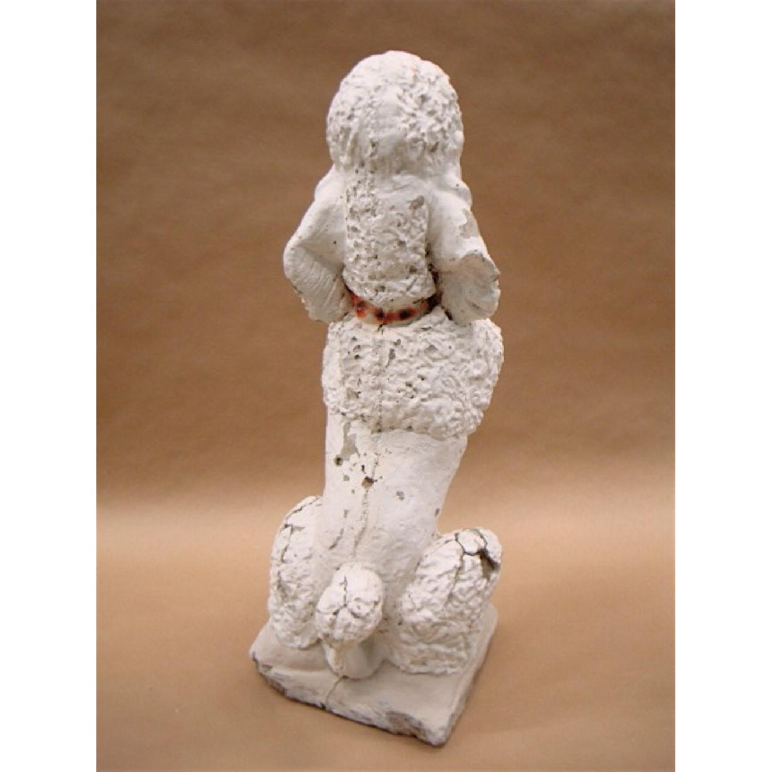 Vintage 1950's/1960's Chippy Paint Poodle Garden Statue - image-3