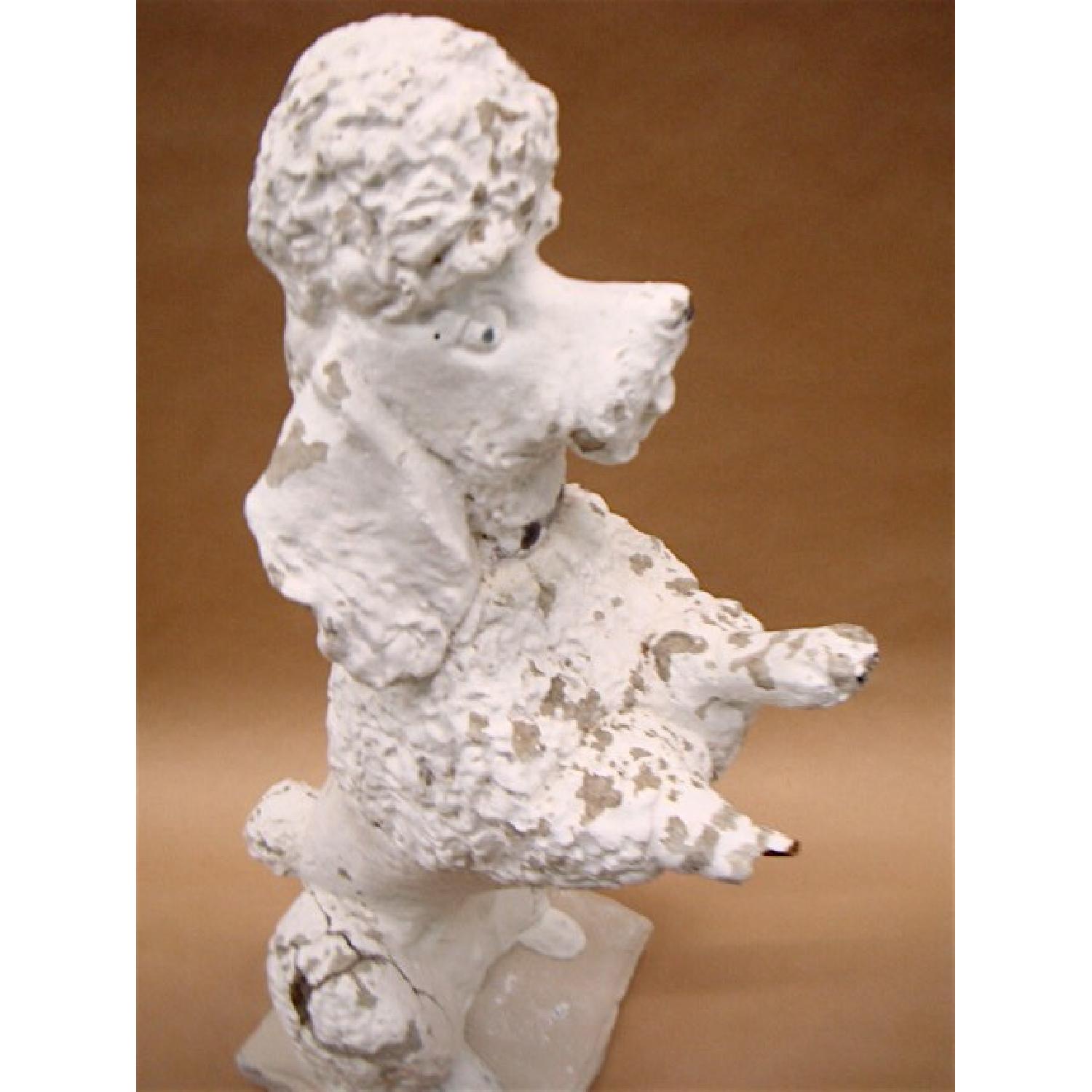Vintage 1950's/1960's Chippy Paint Poodle Garden Statue - image-4