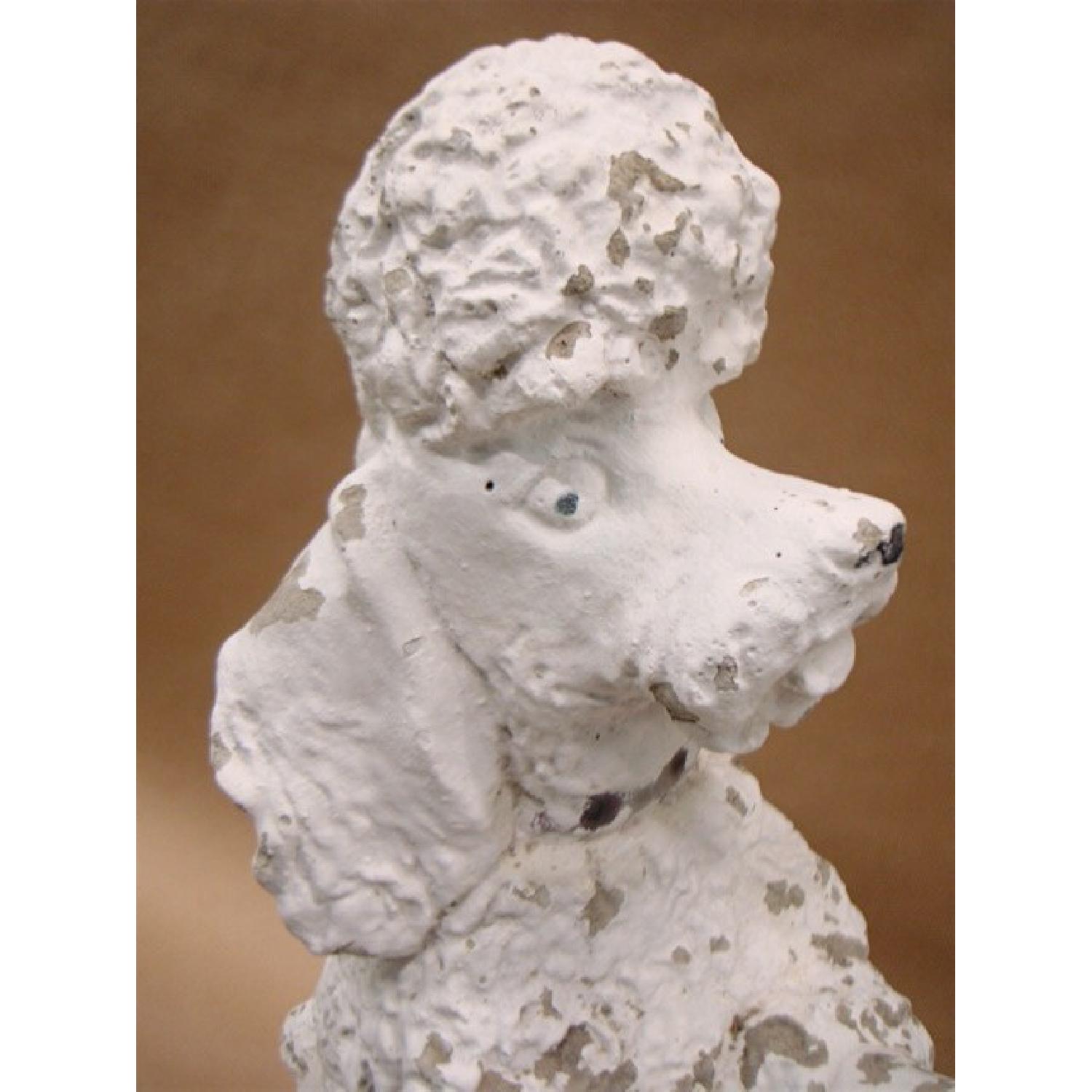 Vintage 1950's/1960's Chippy Paint Poodle Garden Statue - image-5