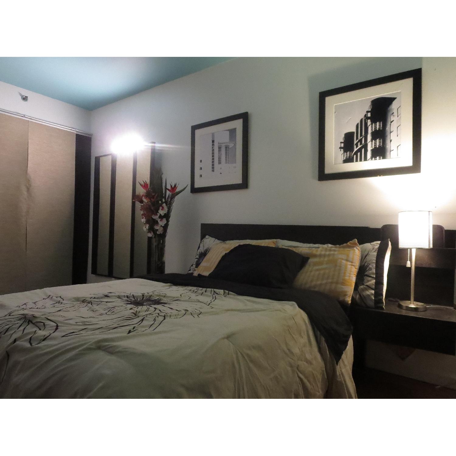 Ikea Malm Full Sized Bed w/ Floating Nightstands AptDeco