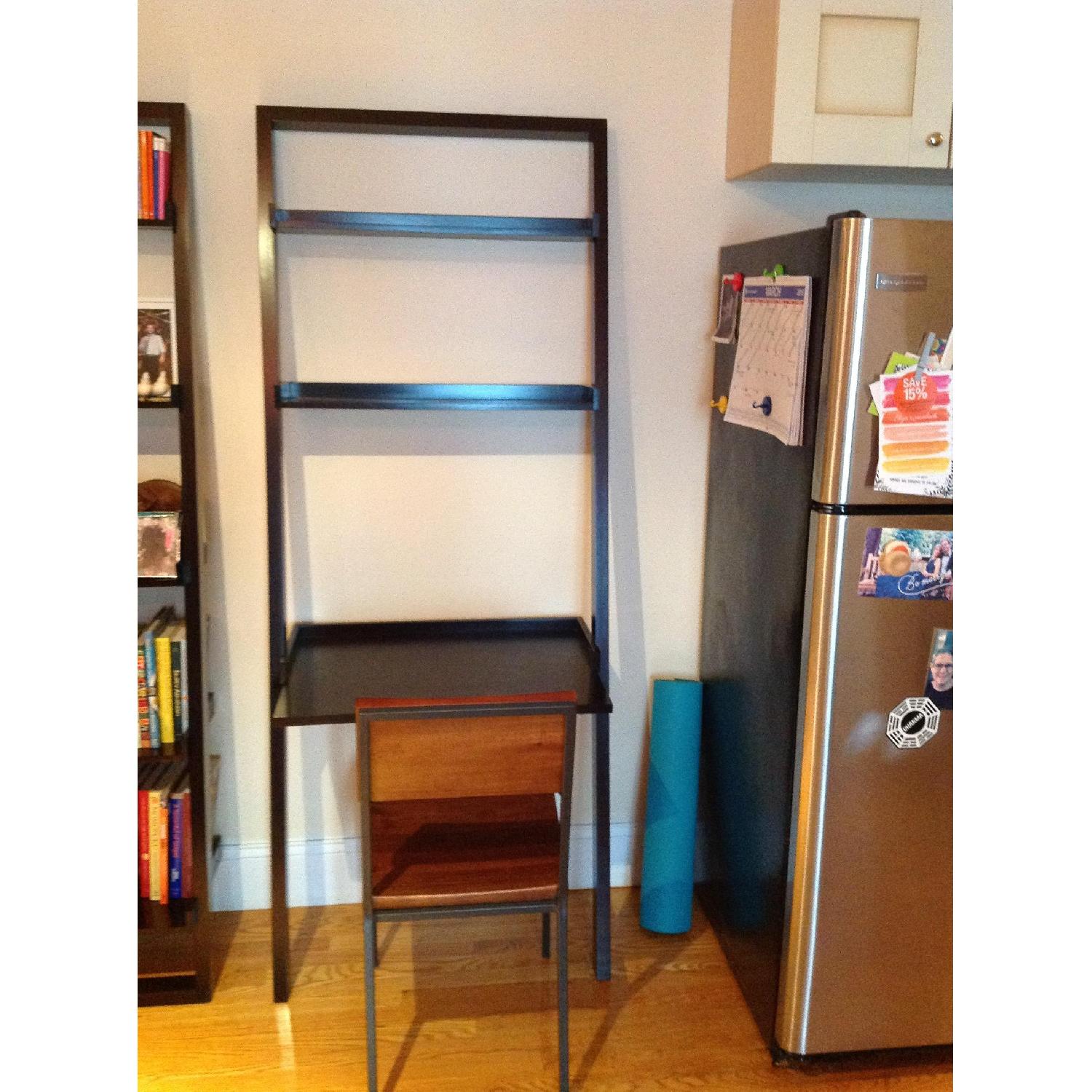 Crate & Barrel Sloan Espresso Leaning Desk - image-1