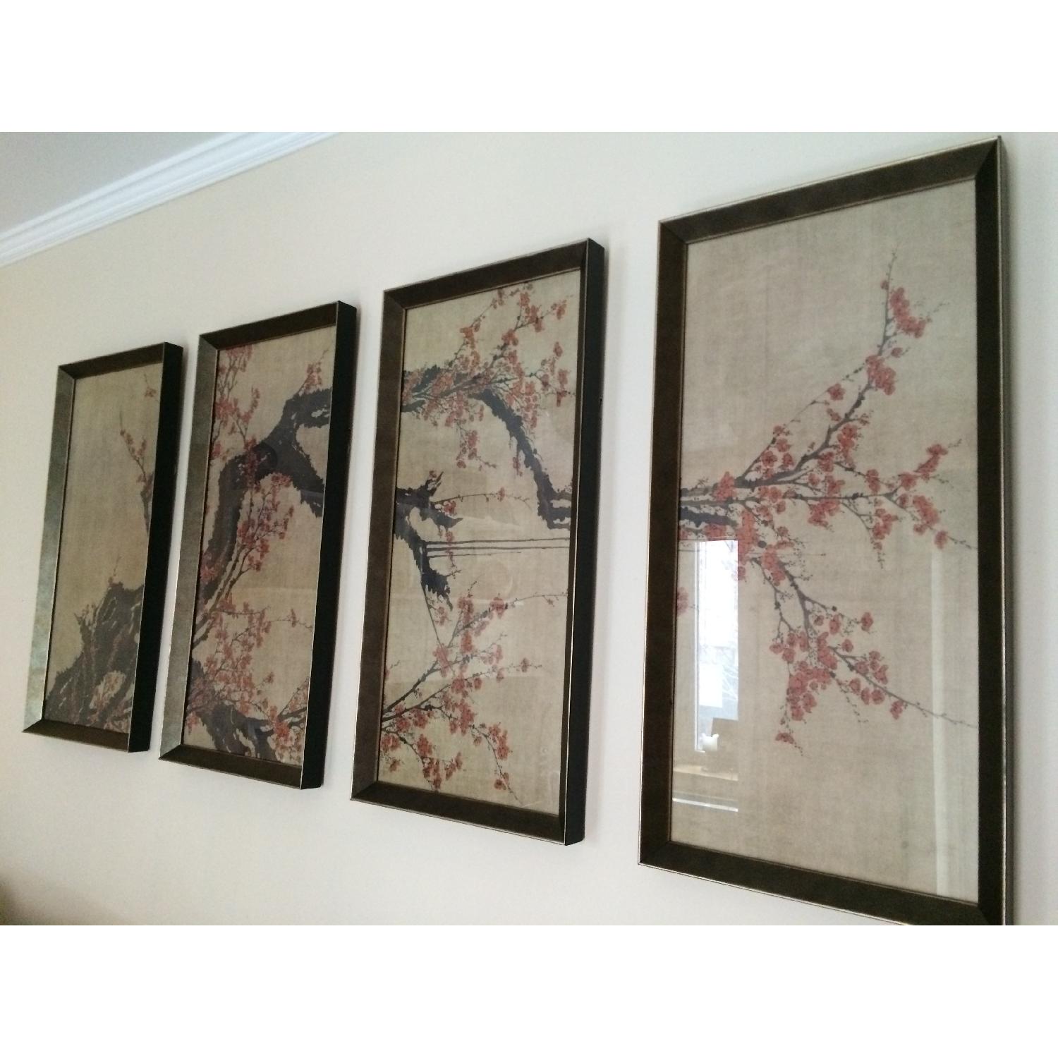 Crate & Barrel Cherry Blossom Wall Art - Set of 4 - image-1