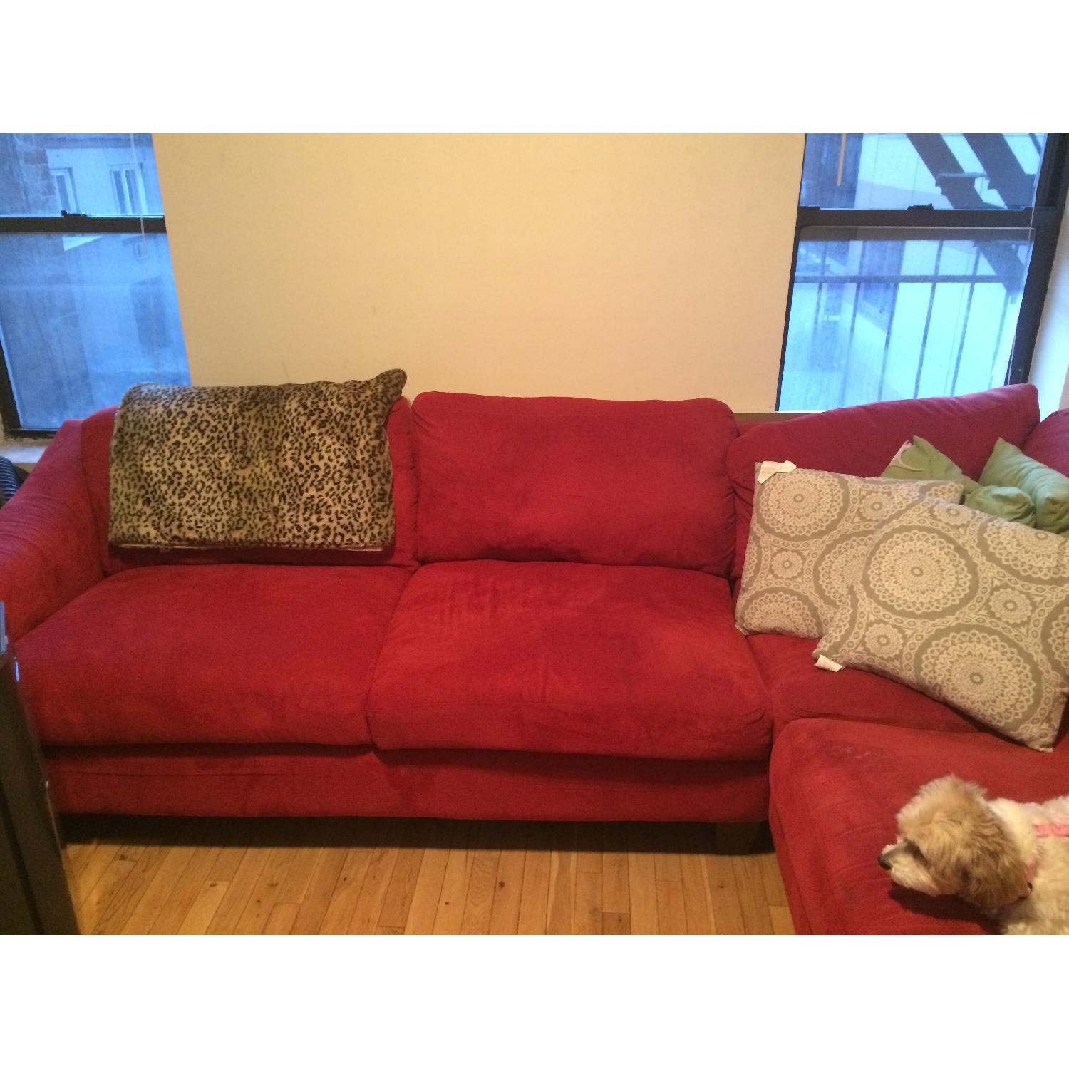 Red L Shaped Couch - image-2