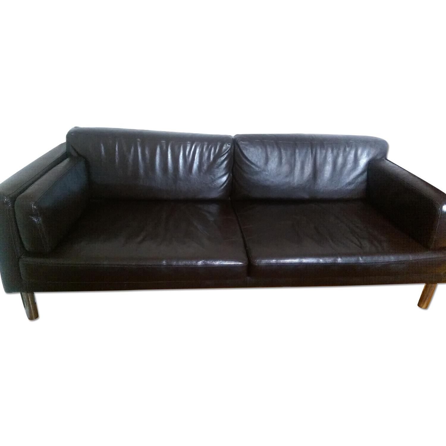 Ikea Sater Brown Leather Couch Aptdeco