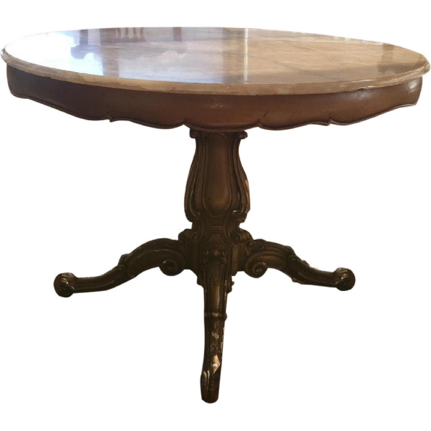 Vintage Italian Marble Dining Table w/ 4 Chairs - image-0