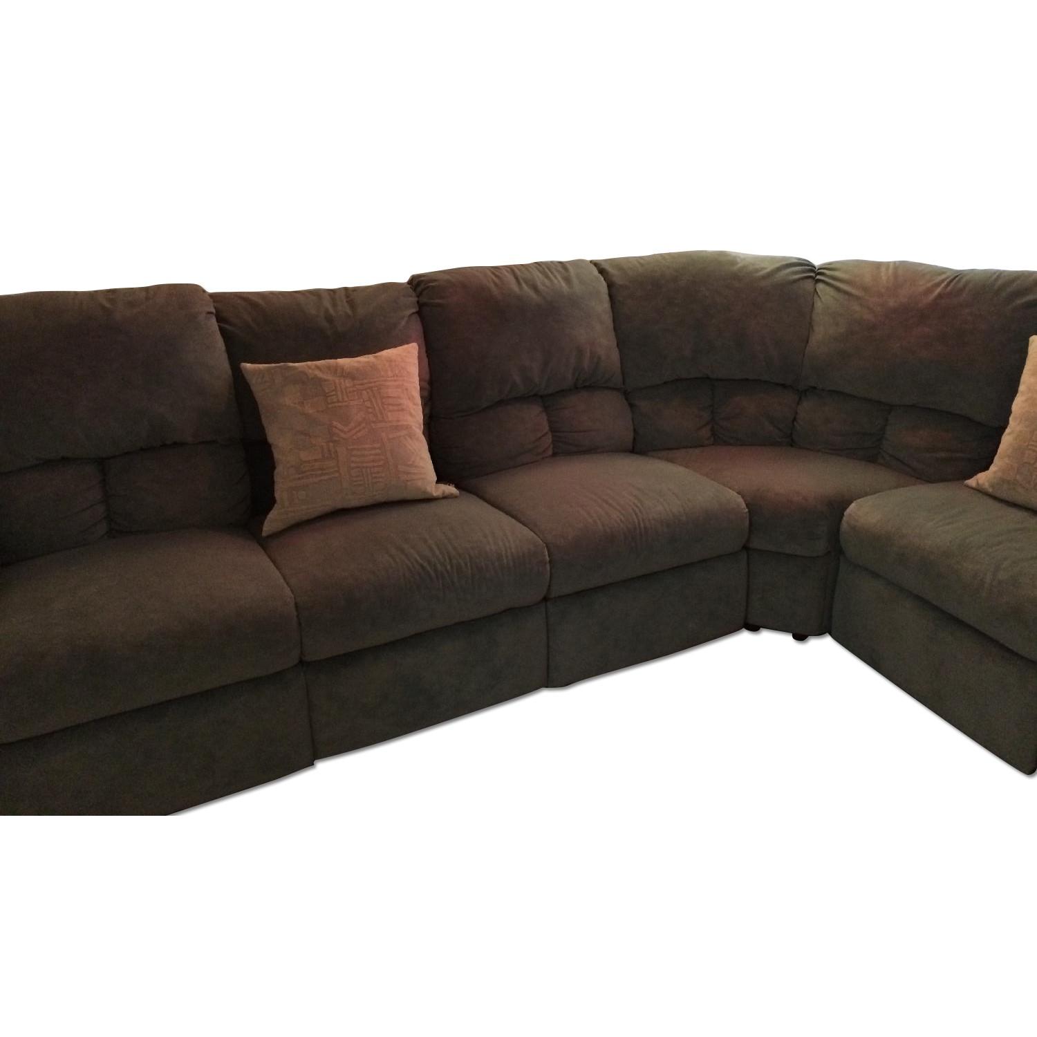 L-Shaped Recliner Suede Sofa - image-2