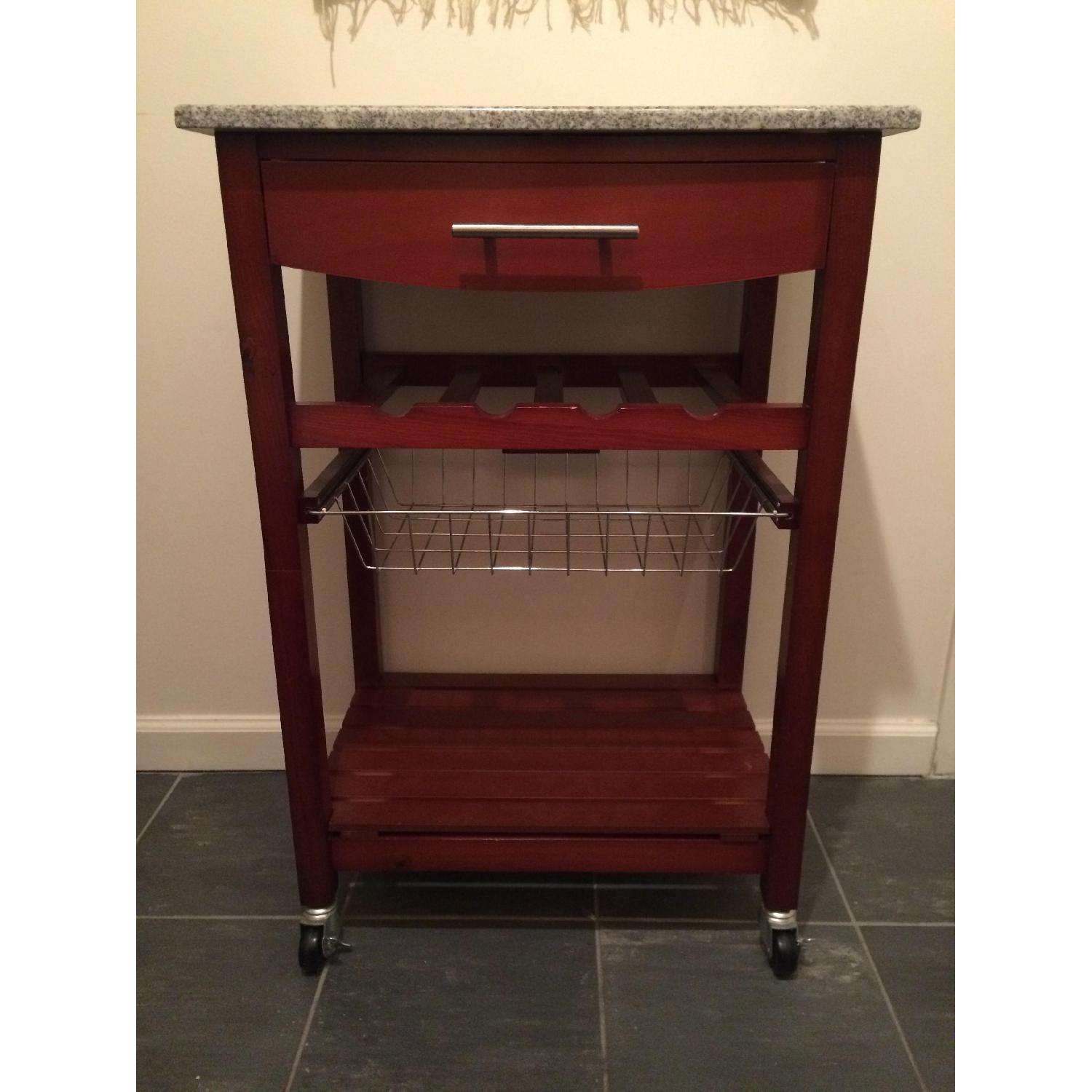 Linon Home Decor Wood/Granite Kitchen Cart - image-1