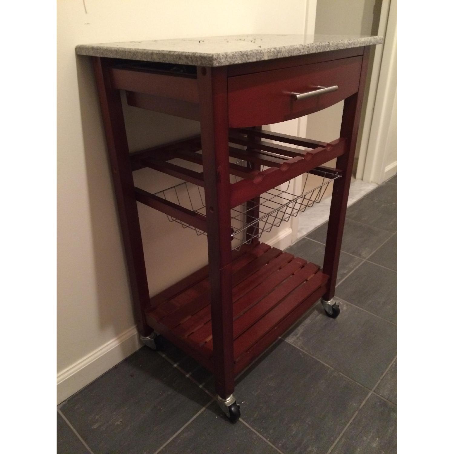 Linon Home Decor Wood/Granite Kitchen Cart - image-2