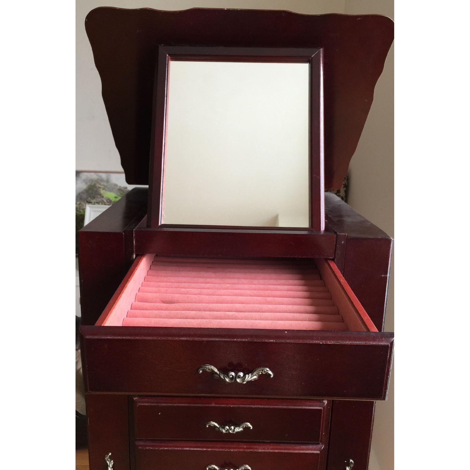 Vintage Cherry Wood Jewelry Armoire - image-3