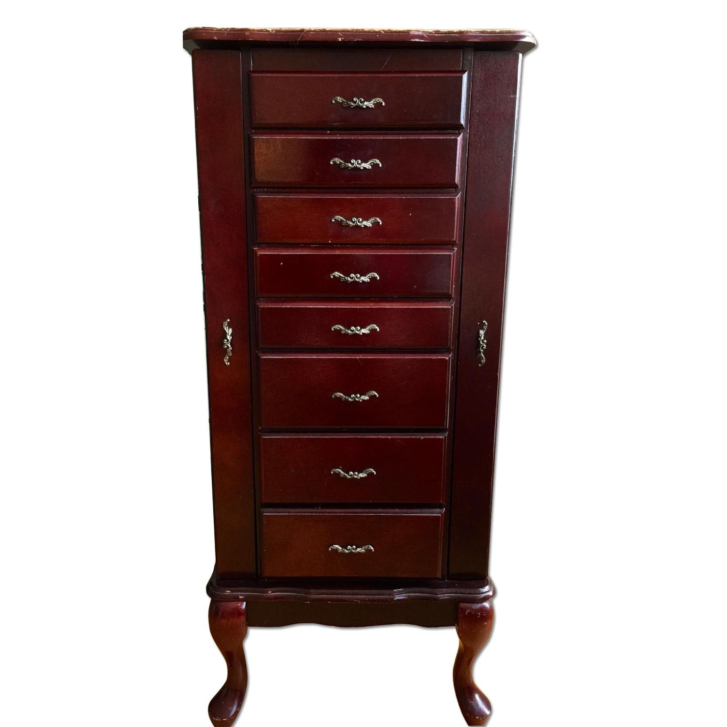 Vintage Cherry Wood Jewelry Armoire AptDeco