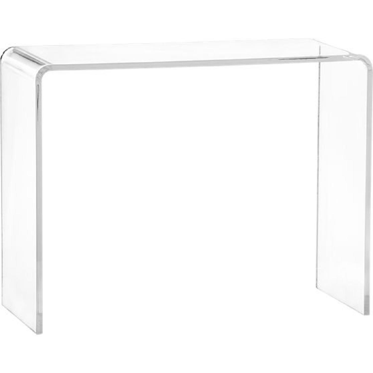 CB2 Peekaboo Clear Console Table - image-0