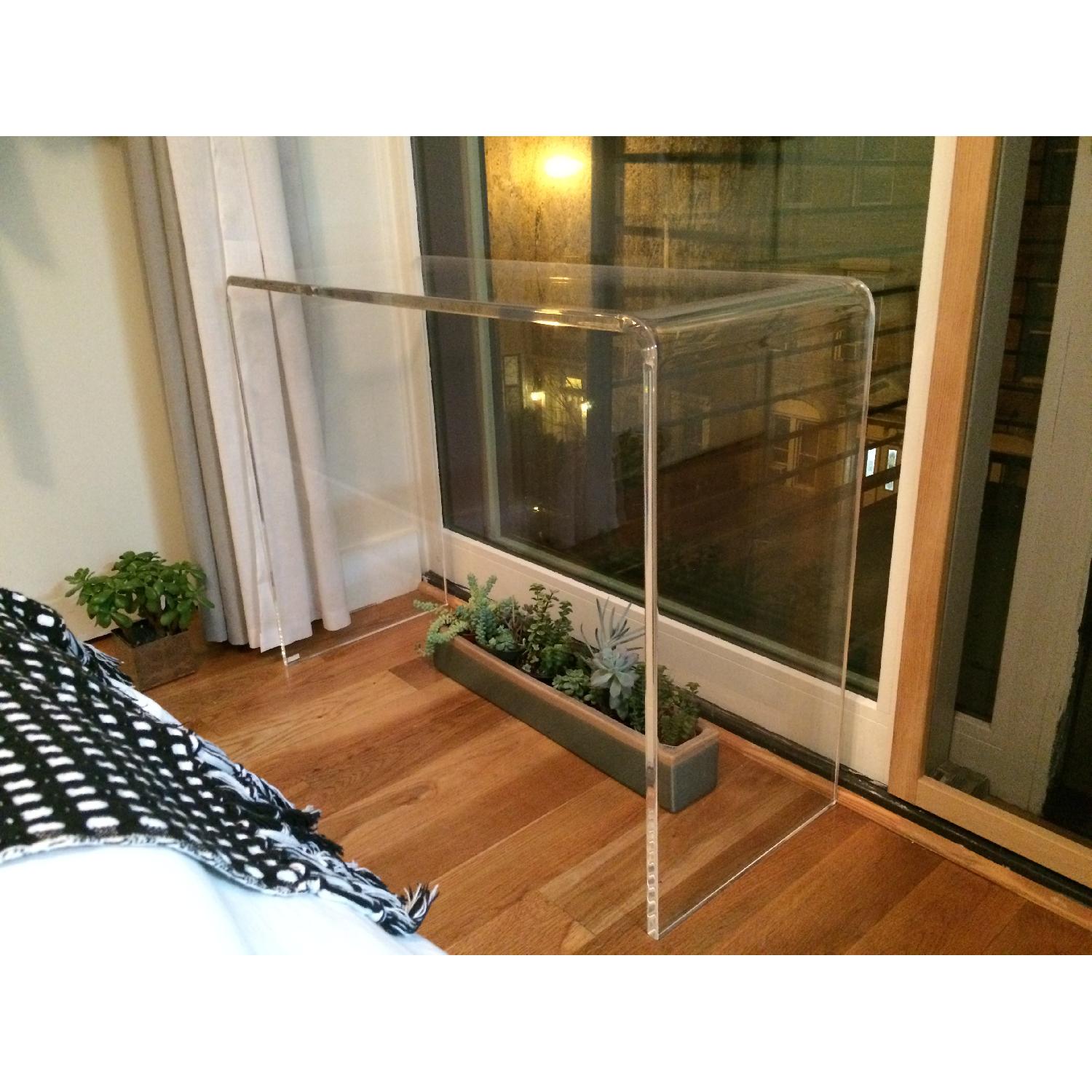 CB2 Peekaboo Clear Console Table - image-1