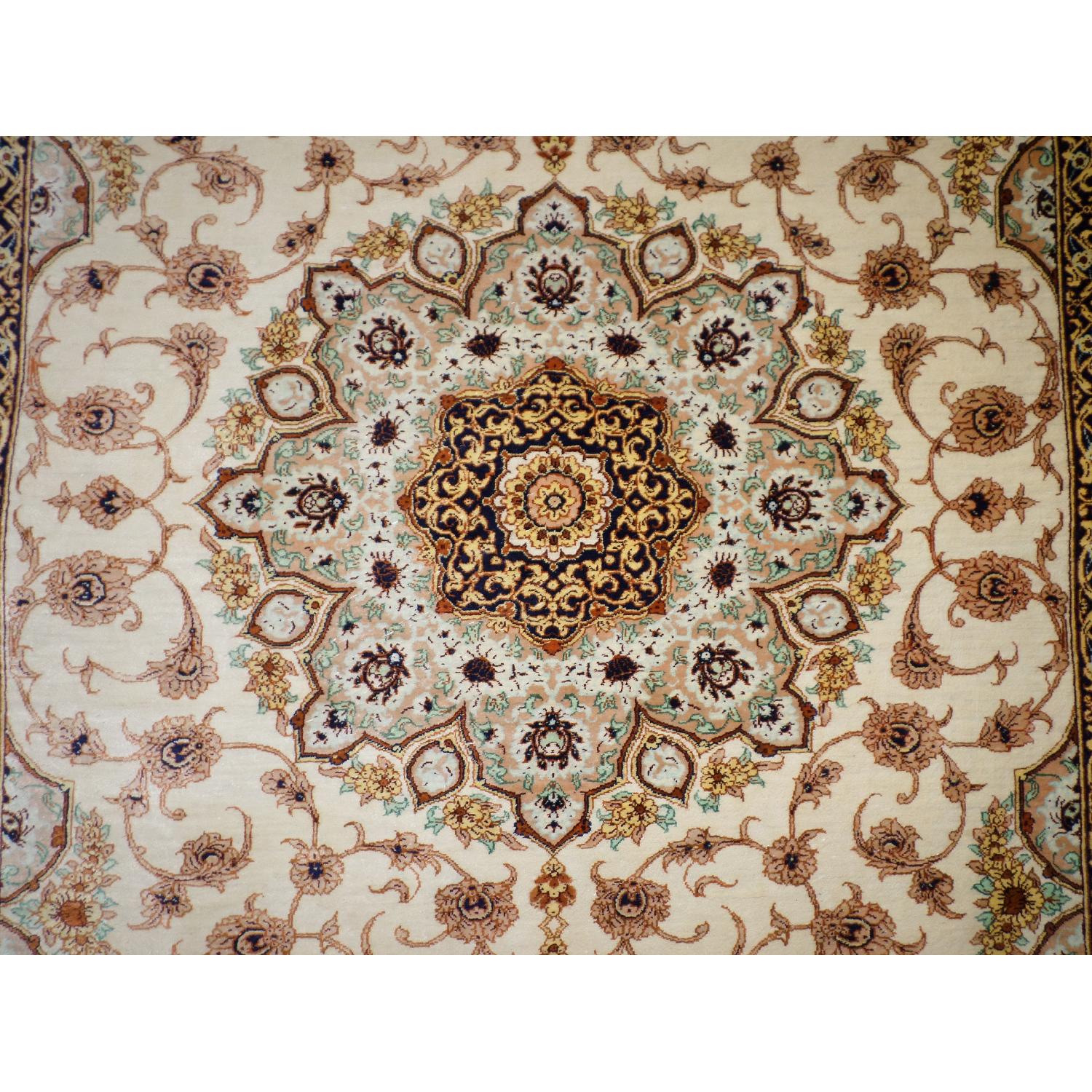 Persian Hand Knotted Pure Silk Rug - image-5