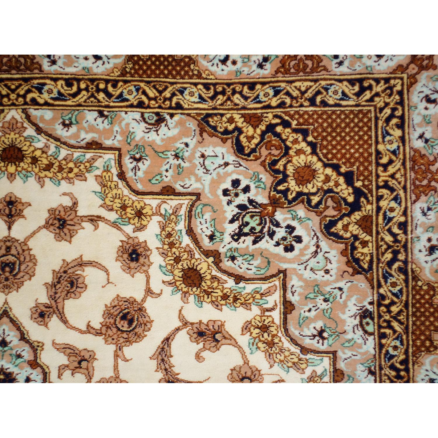 Persian Hand Knotted Pure Silk Rug - image-9