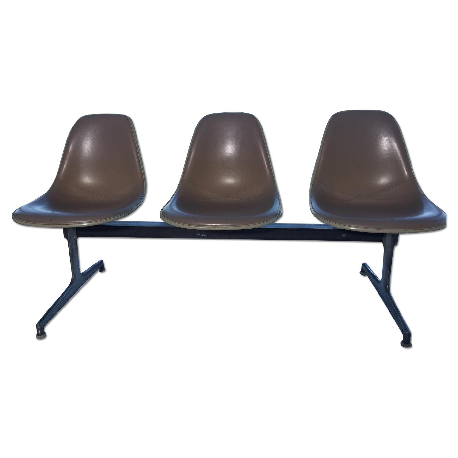 Herman Miller Eames Tandem La Fonda Leather Bench - image-0