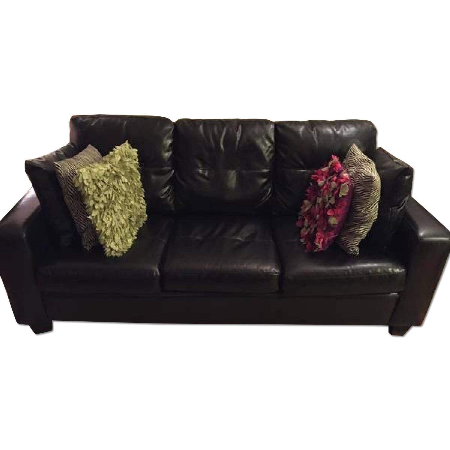 Jennifer Convertibles Black Leather Sofa Bed AptDeco