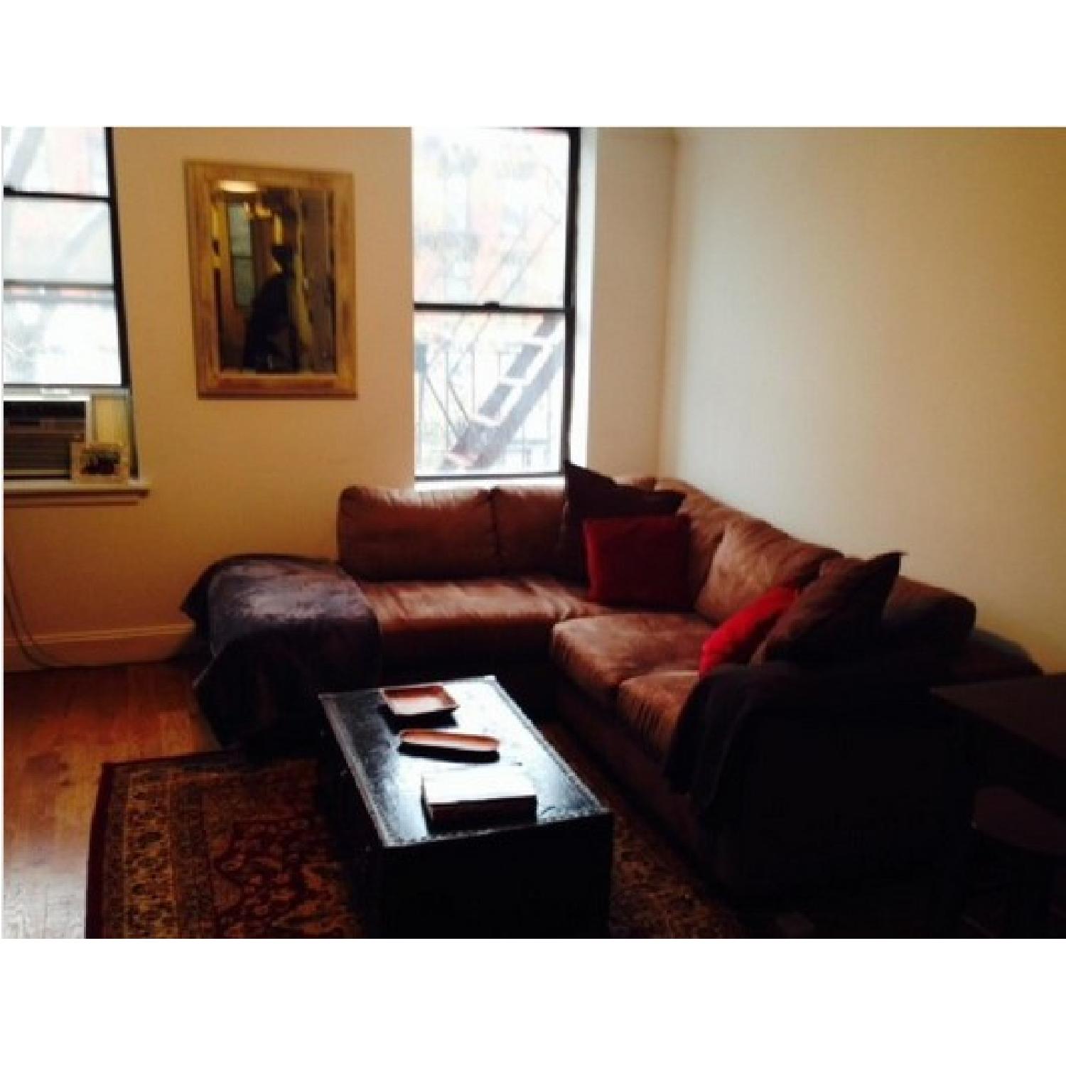 Natuzzi Italsofa Brown L Shaped Couch - image-2