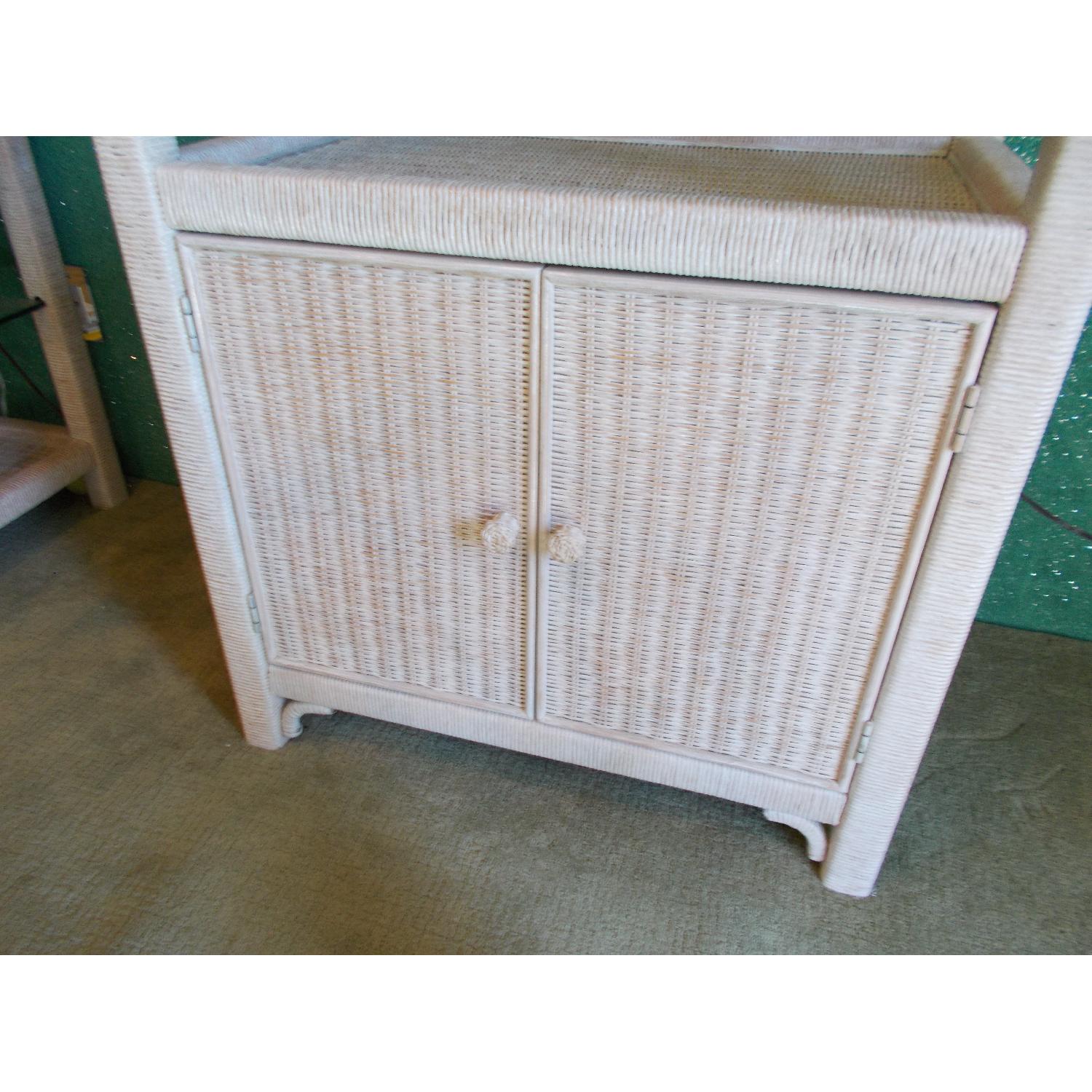 Henry Link Tall Wicker Cabinets w/ Glass Shelves & Lighting - image-10