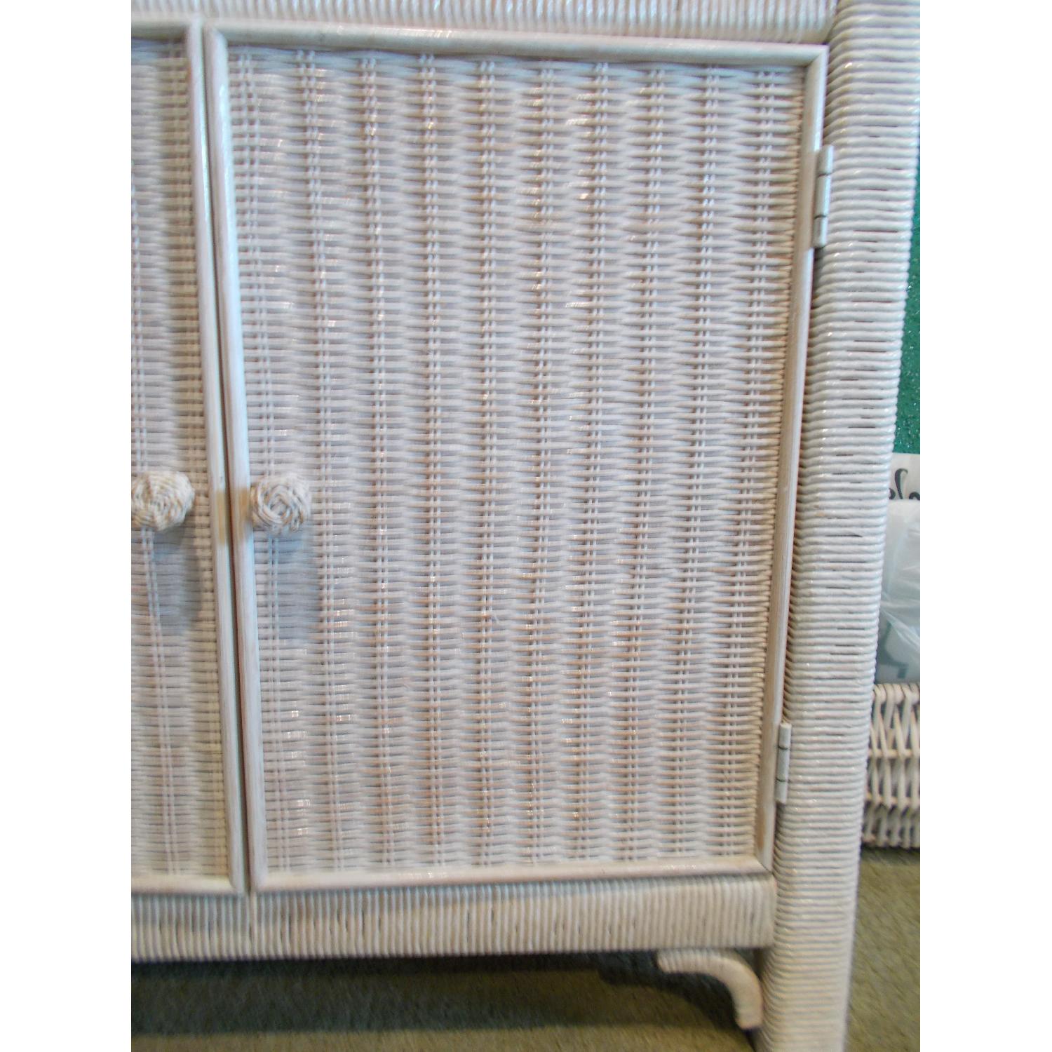 Henry Link Tall Wicker Cabinets w/ Glass Shelves & Lighting - image-16