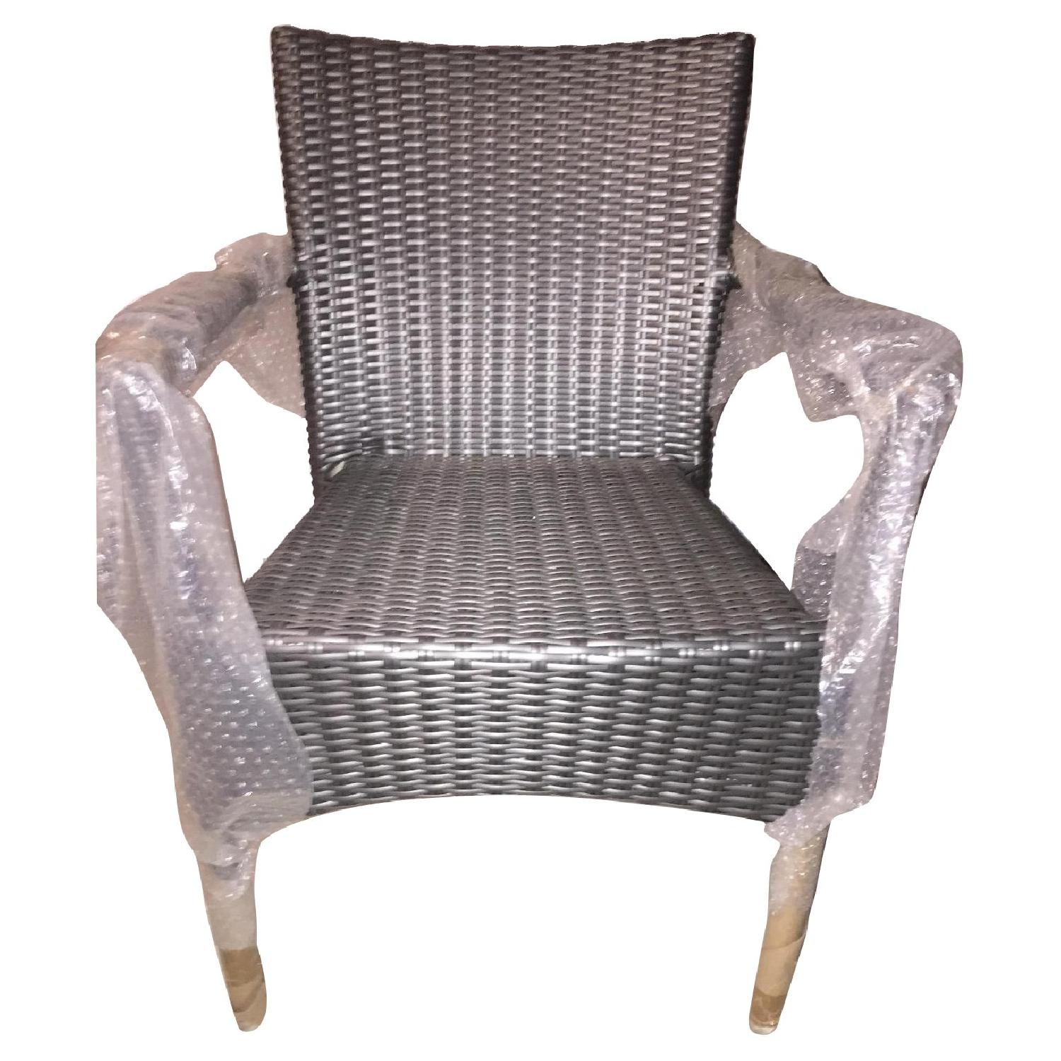 Haans Charcoal Outdoor Aluminum Dining Chairs Set of 12 AptDeco