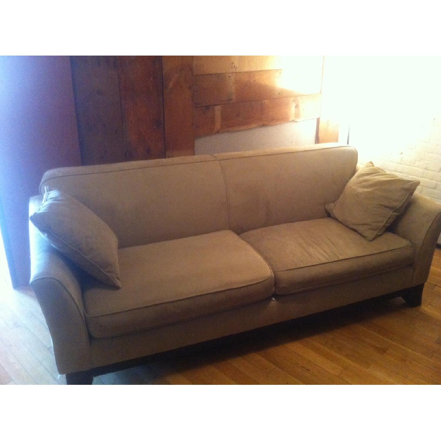 Pottery Barn Bernhardt Microsuede Sofa - image-1
