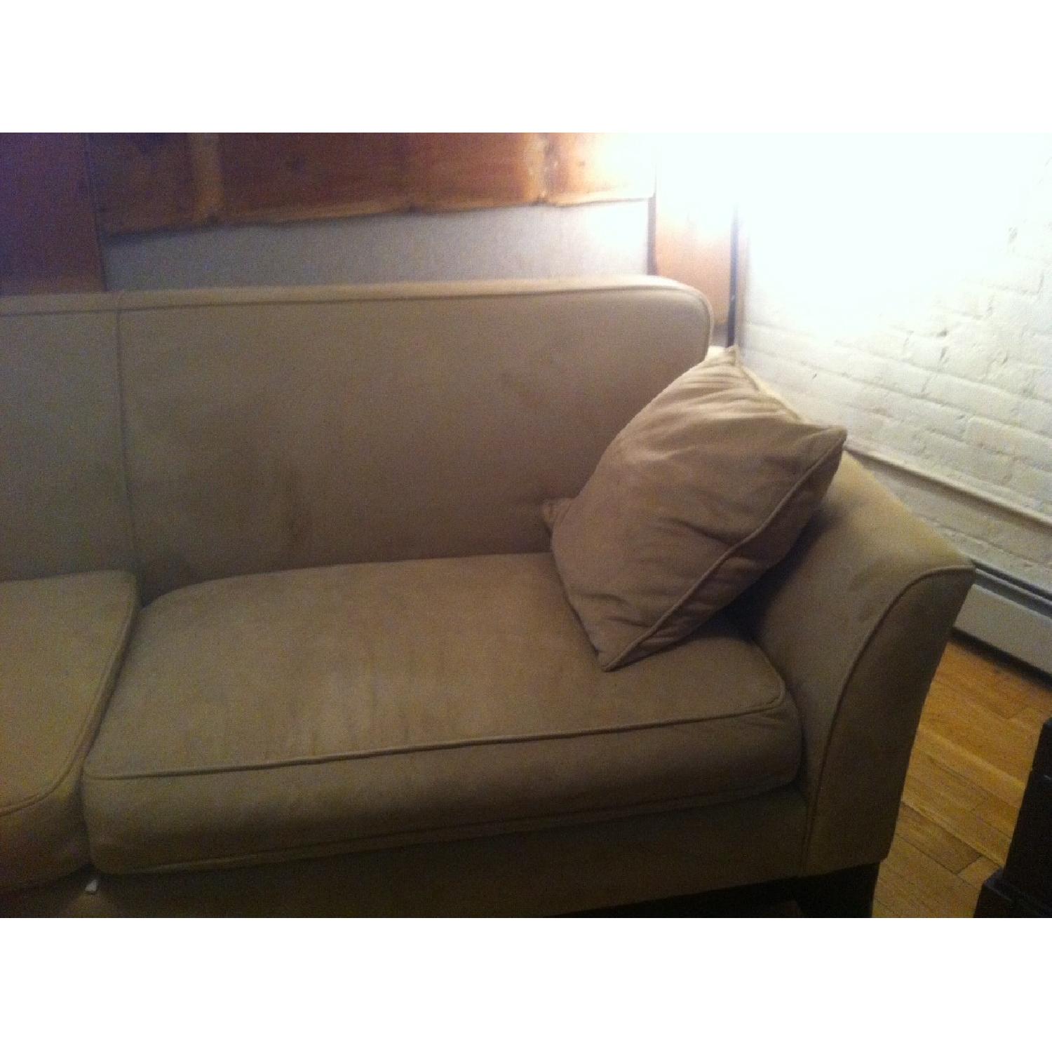 Pottery Barn Bernhardt Microsuede Sofa - image-2