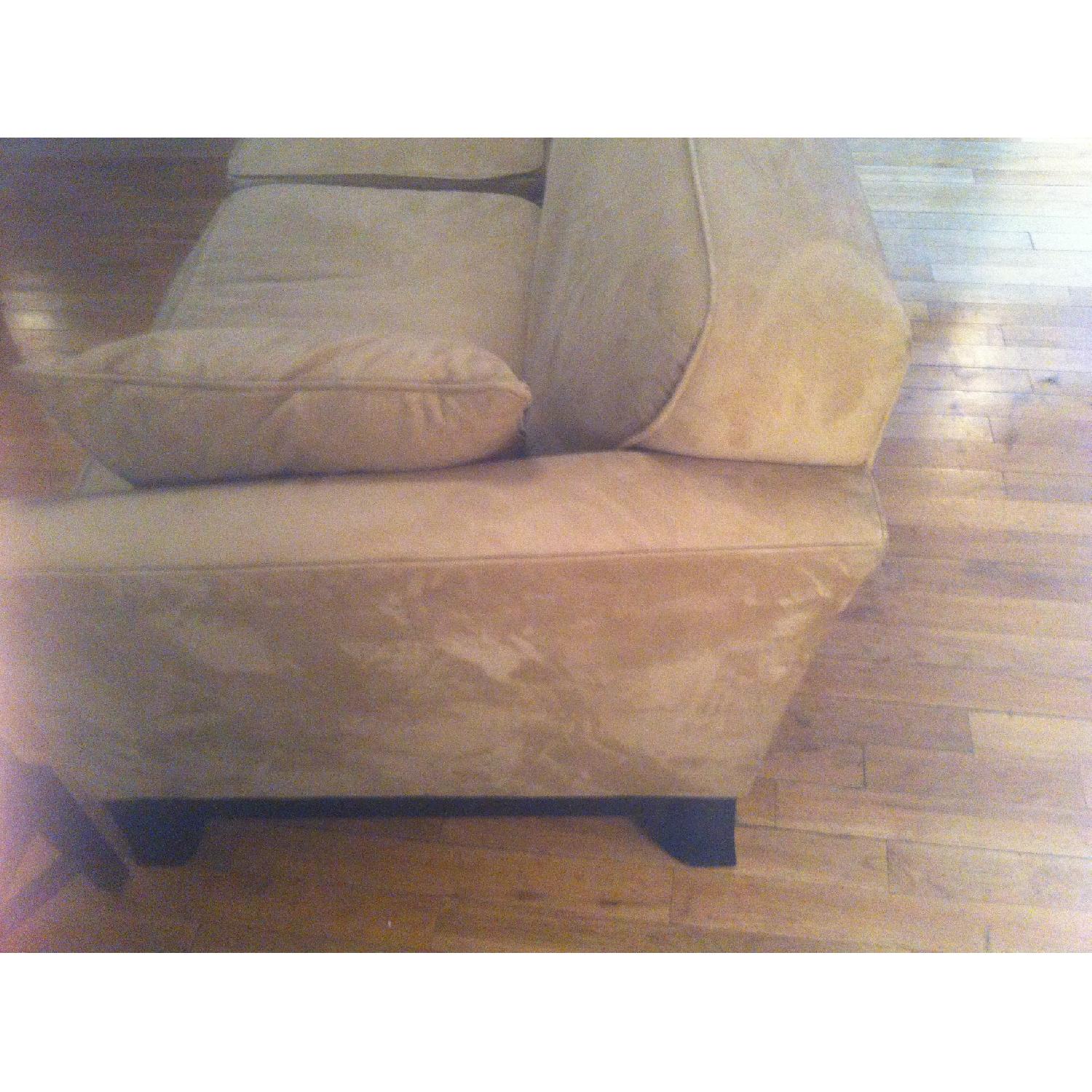 Pottery Barn Bernhardt Microsuede Sofa - image-5