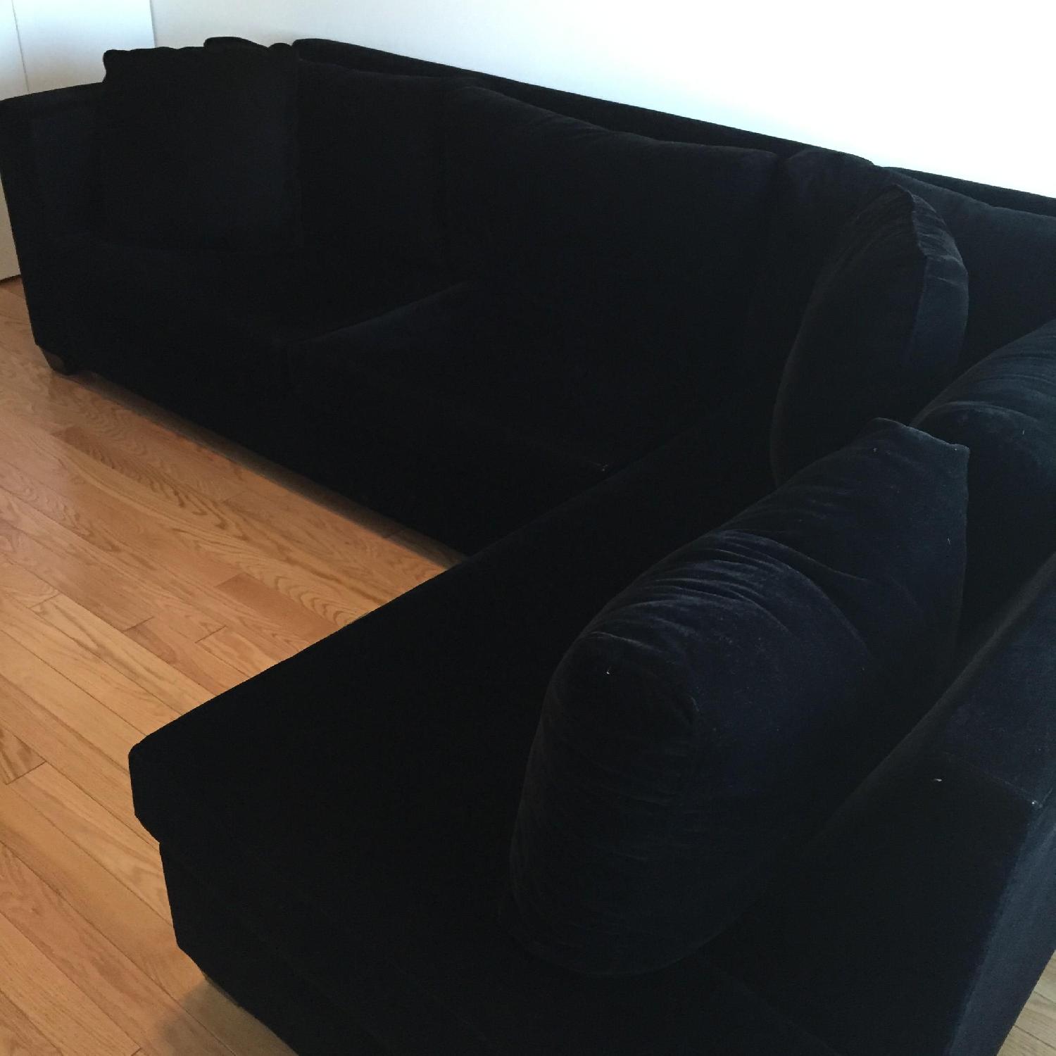 Cal-Moda Black Suede Sectional - image-1