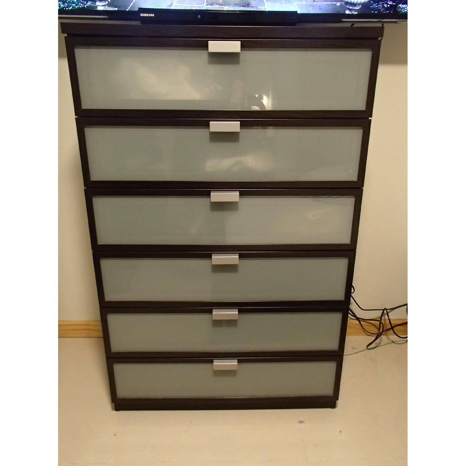 Ikea Hopen 6 Drawer Chest w/ Frosted Glass - image-1