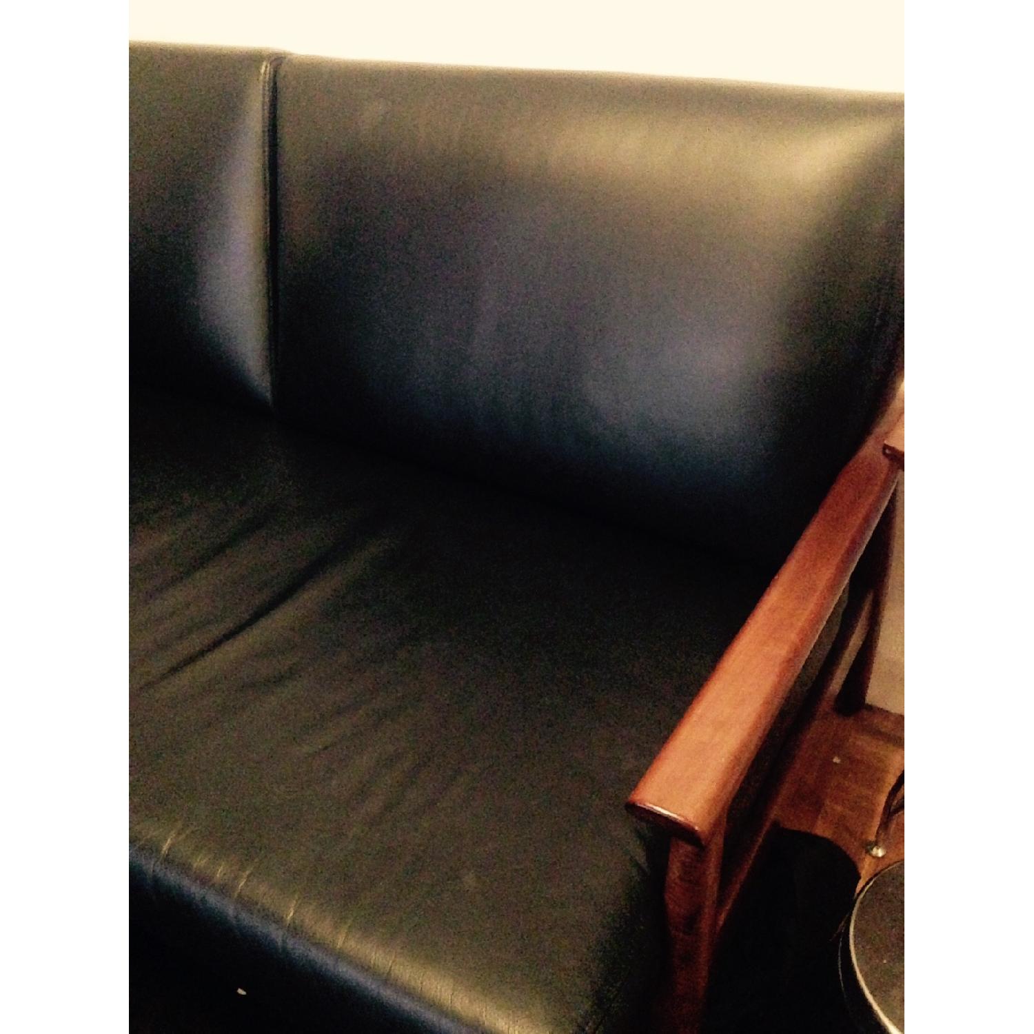 Gingko Mid-Century Modern Style Leather Adam Sofa - image-4