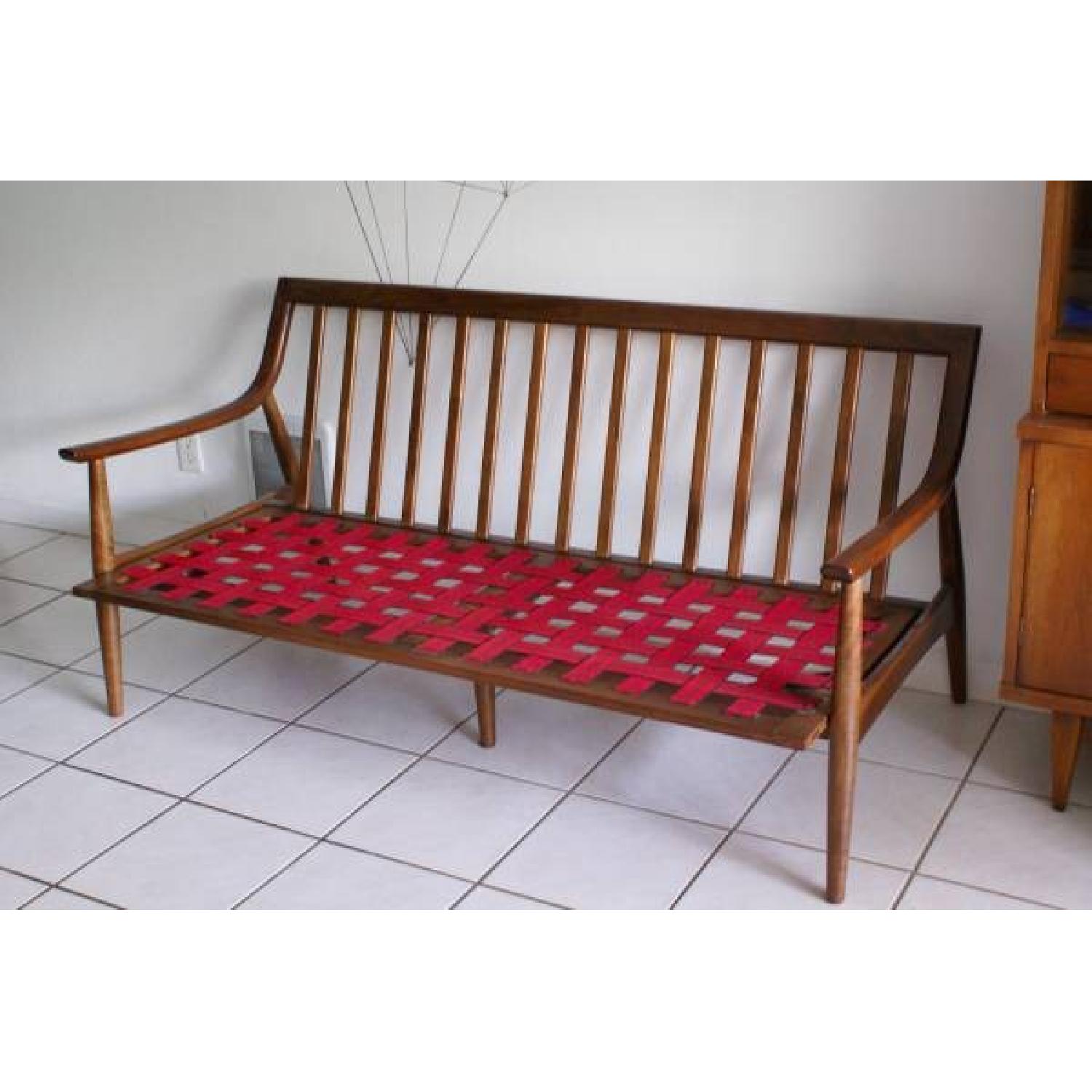 Gingko Mid-Century Modern Style Leather Adam Sofa - image-5