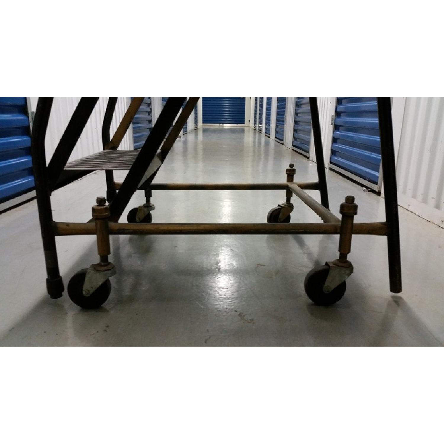 Vintage Steel Rolling Ladder - image-2