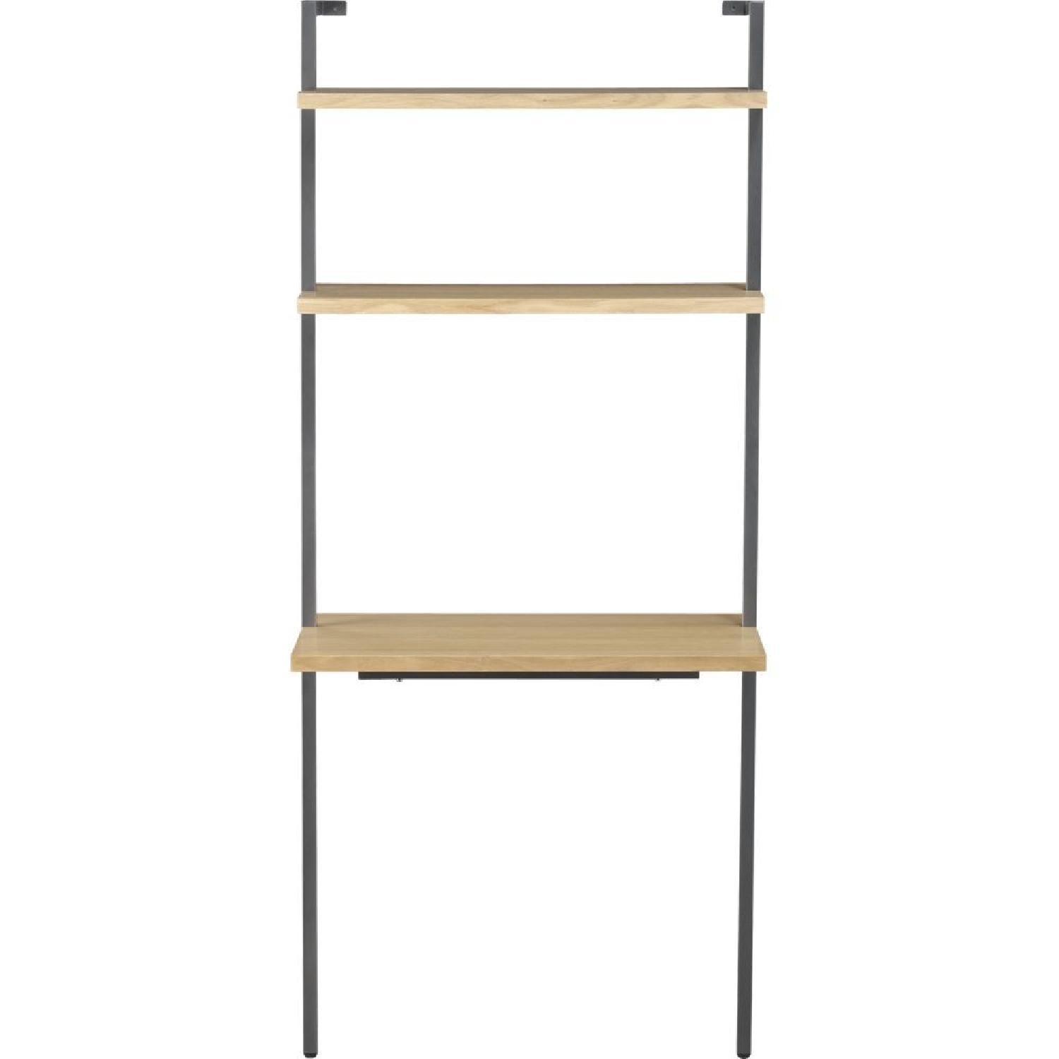 CB2 Helix White Oak Desk w/ Shelves - image-6