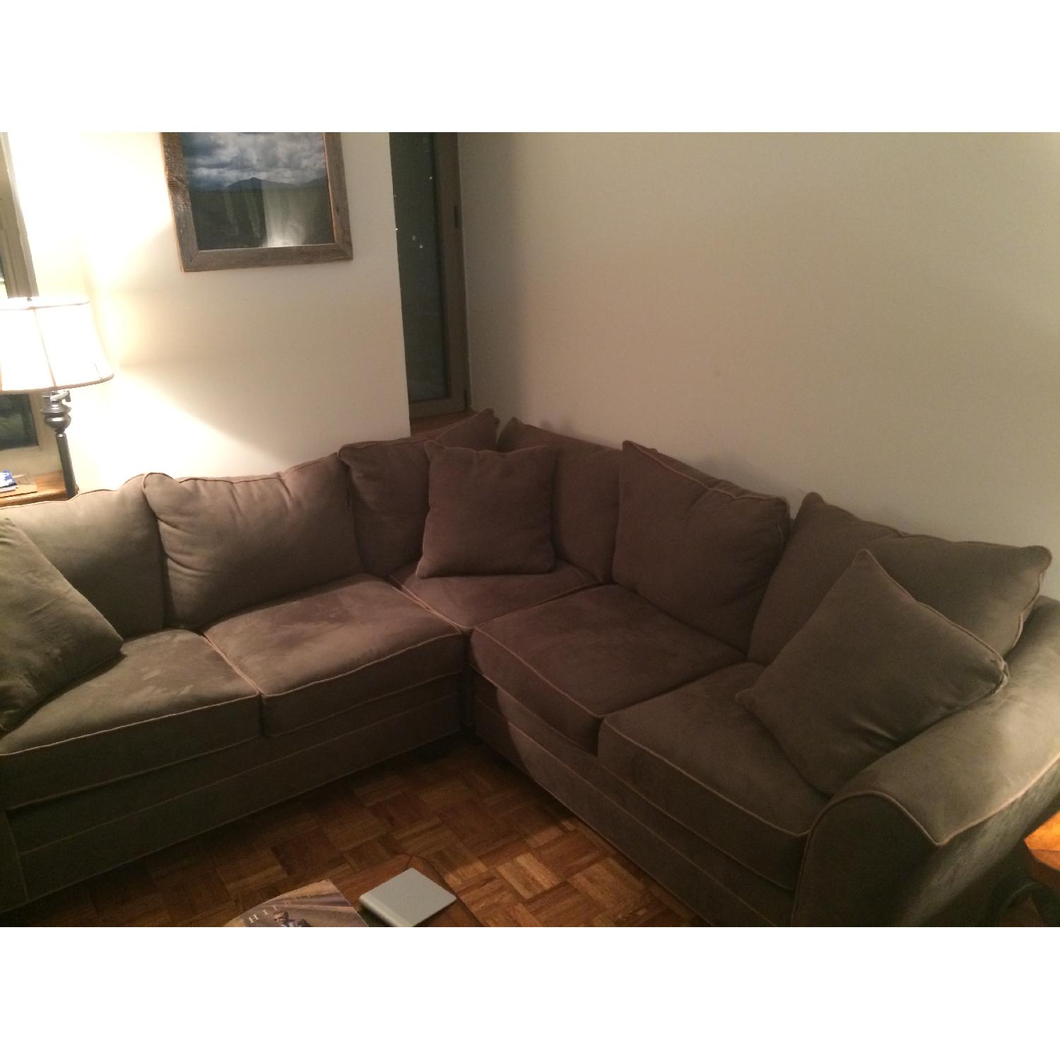Raymour & Flanigan Foresthill 3 Piece Microfiber Sectional Sofa - AptDeco