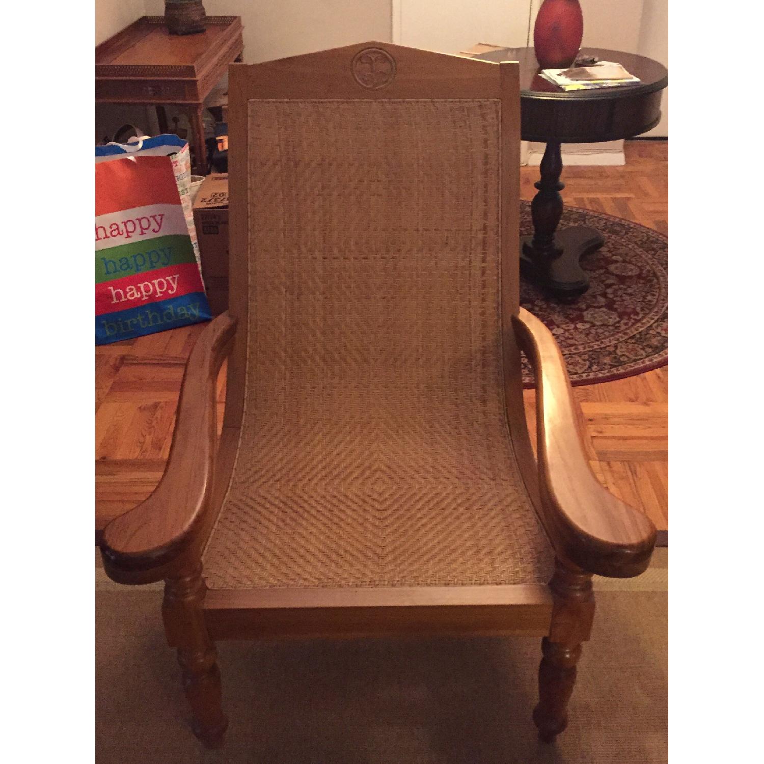 Teak Wood Arm Chairs - Pair - image-1