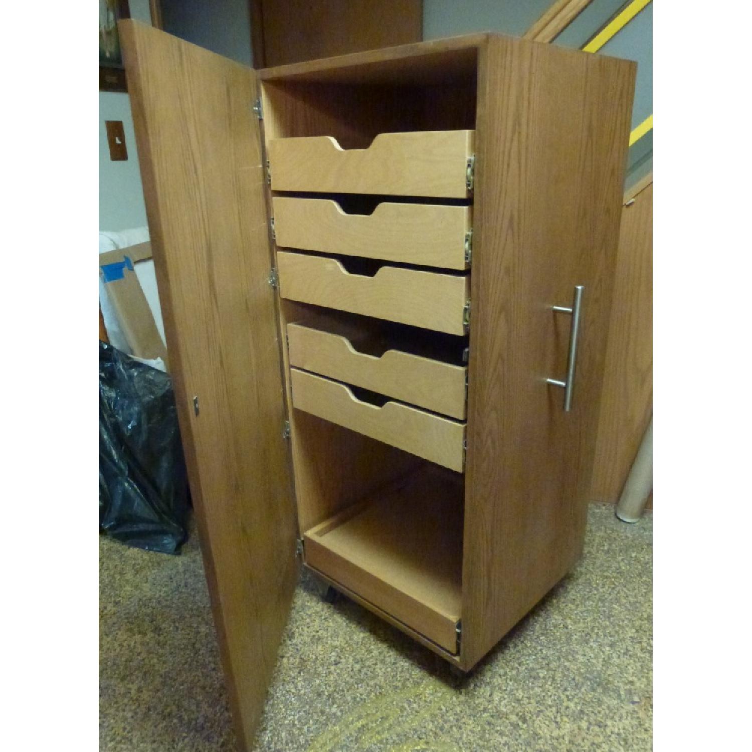 Custom Fabrication Oak Storage Cabinet - image-4