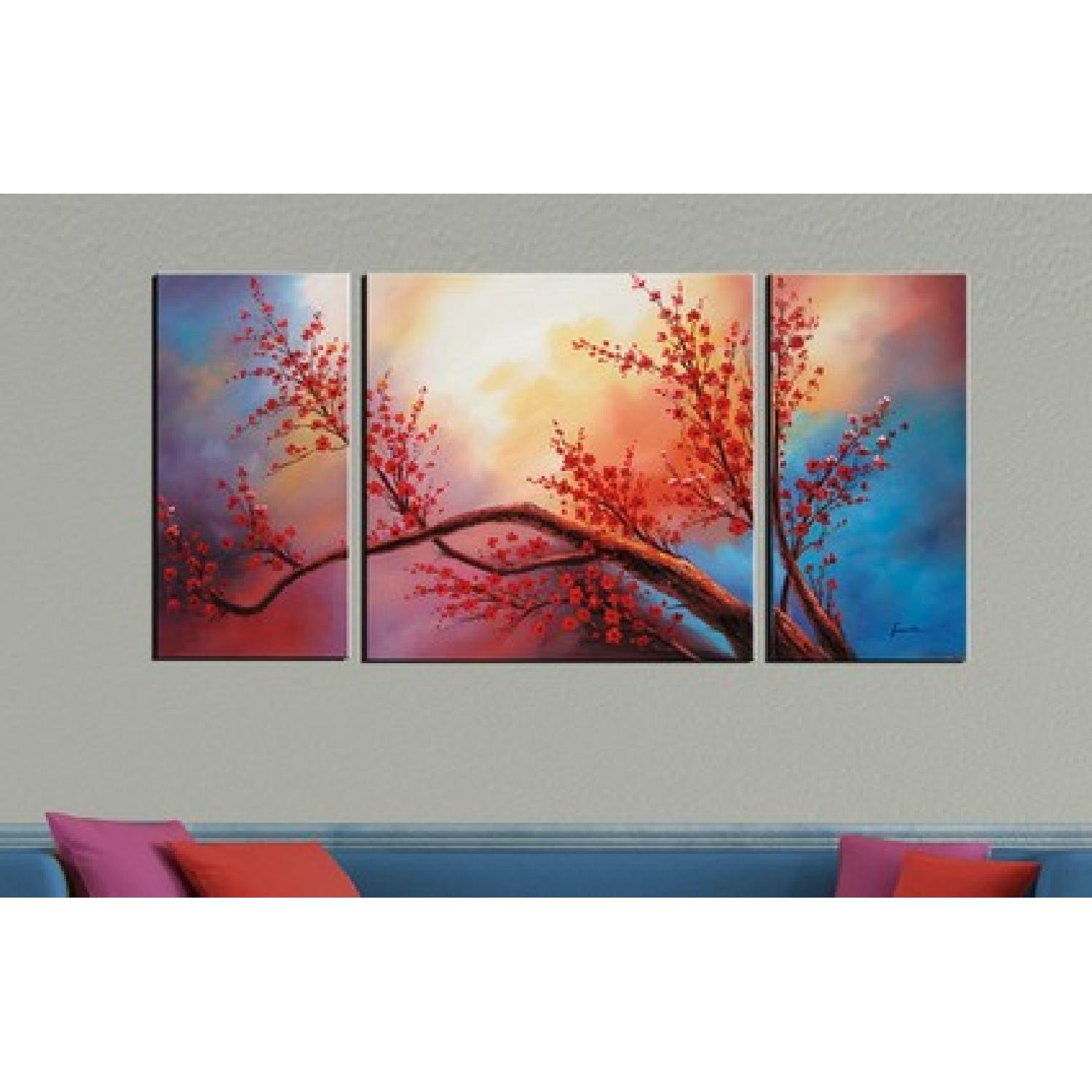 Otis Designs Plum Blossom Hand Painted Oil Picture Set - image-1