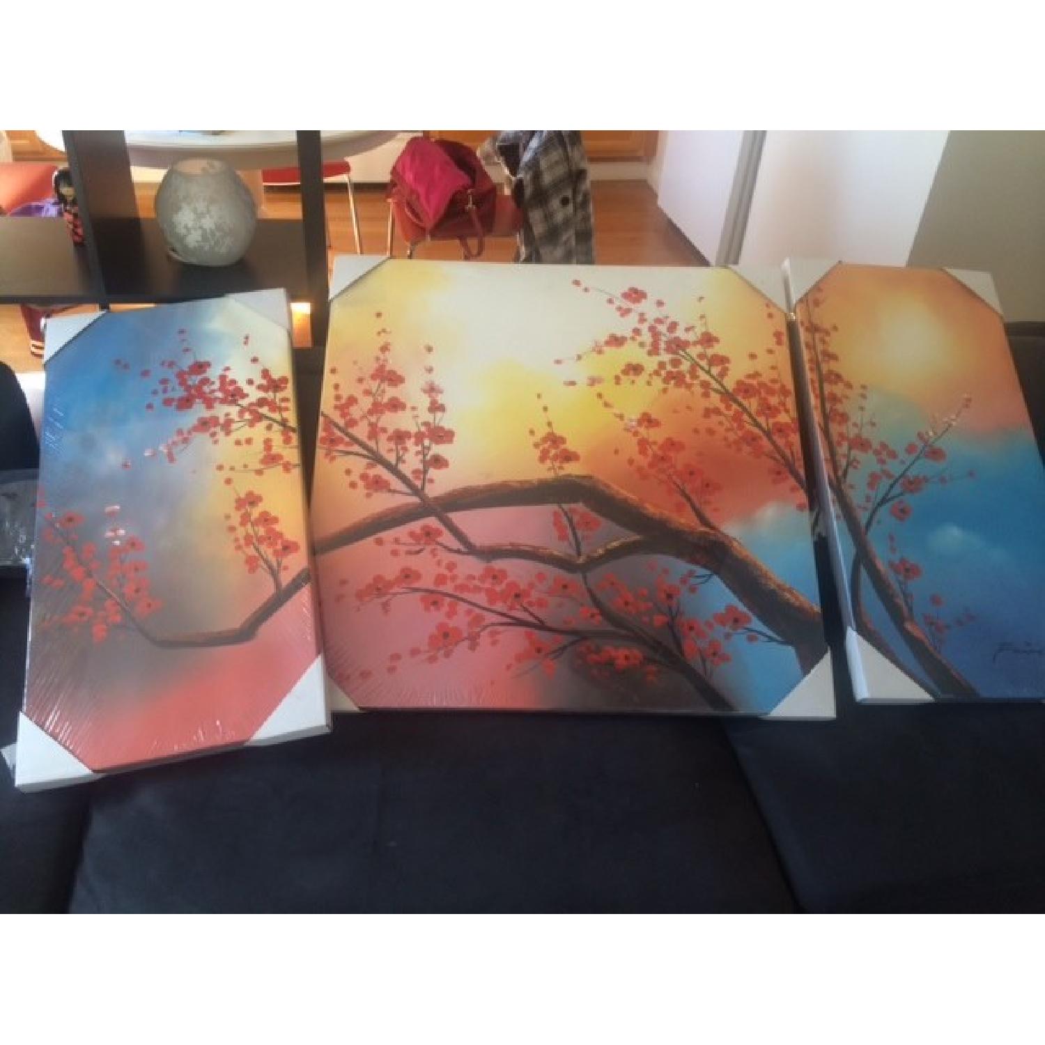 Otis Designs Plum Blossom Hand Painted Oil Picture Set - image-3