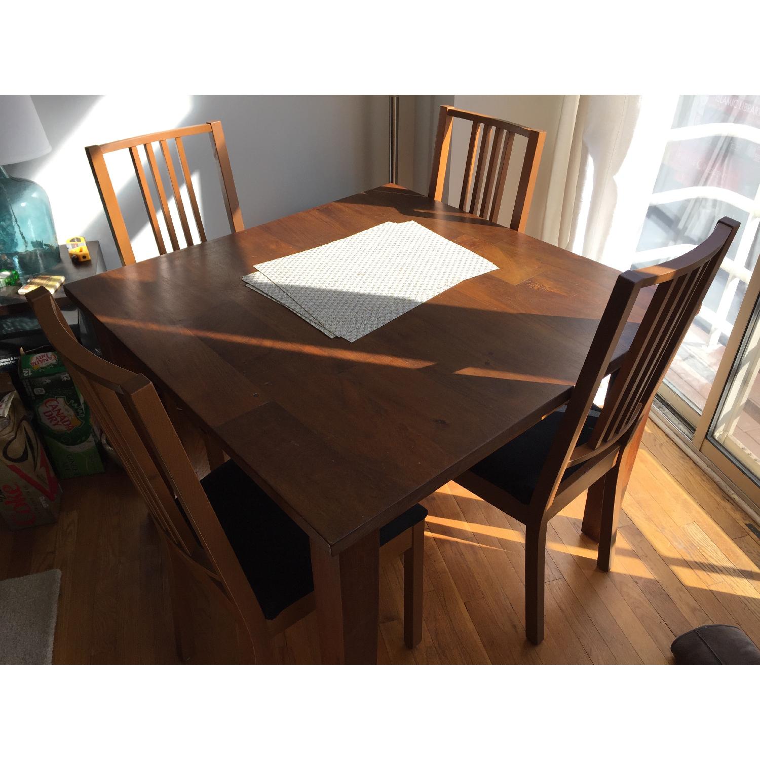 Crate & Barrel Dining Table w/ 4 Ikea Chairs - image-1